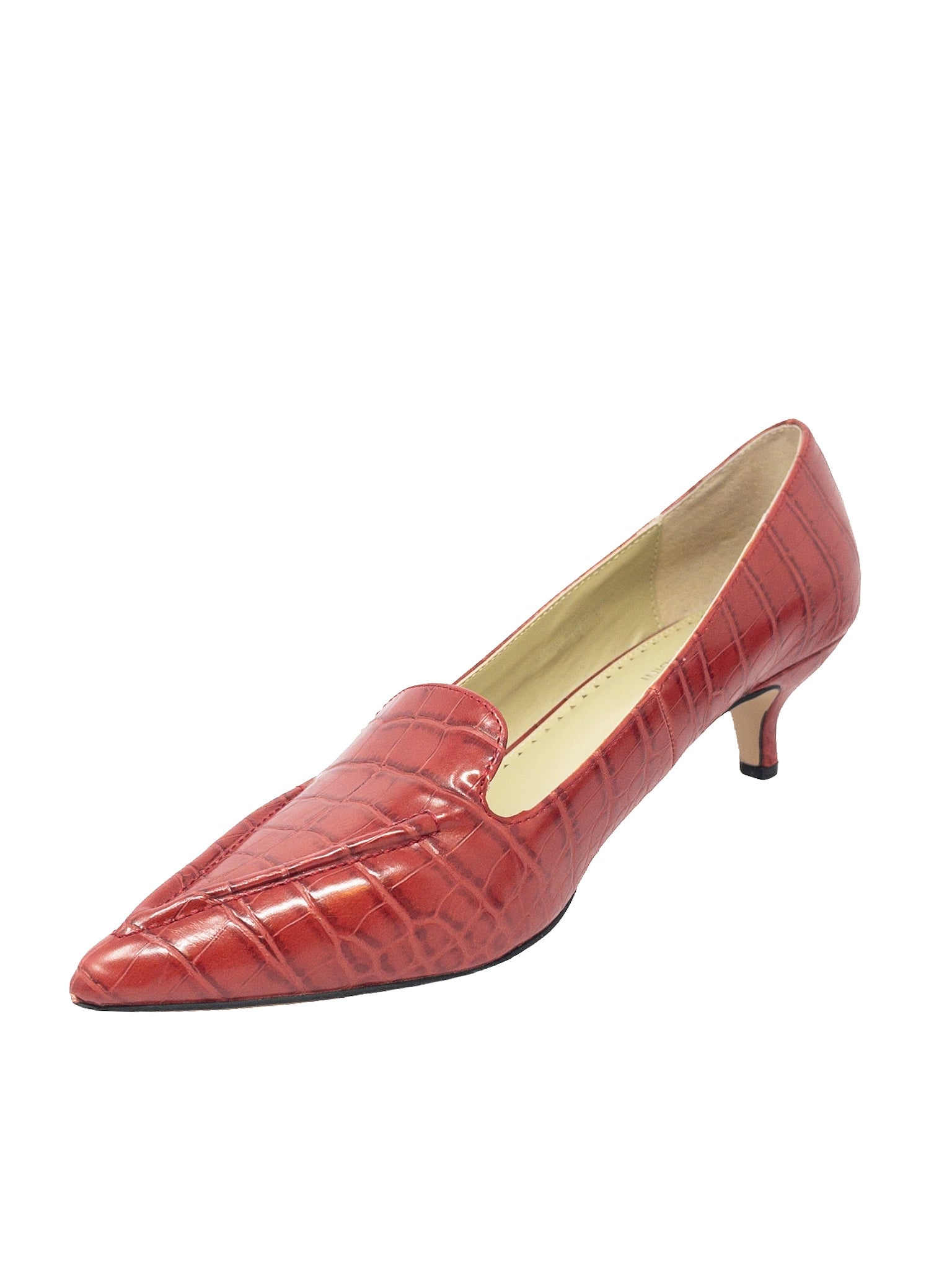 Adrienne Vittadini Red Croc Embossed Leather 10 Pumps