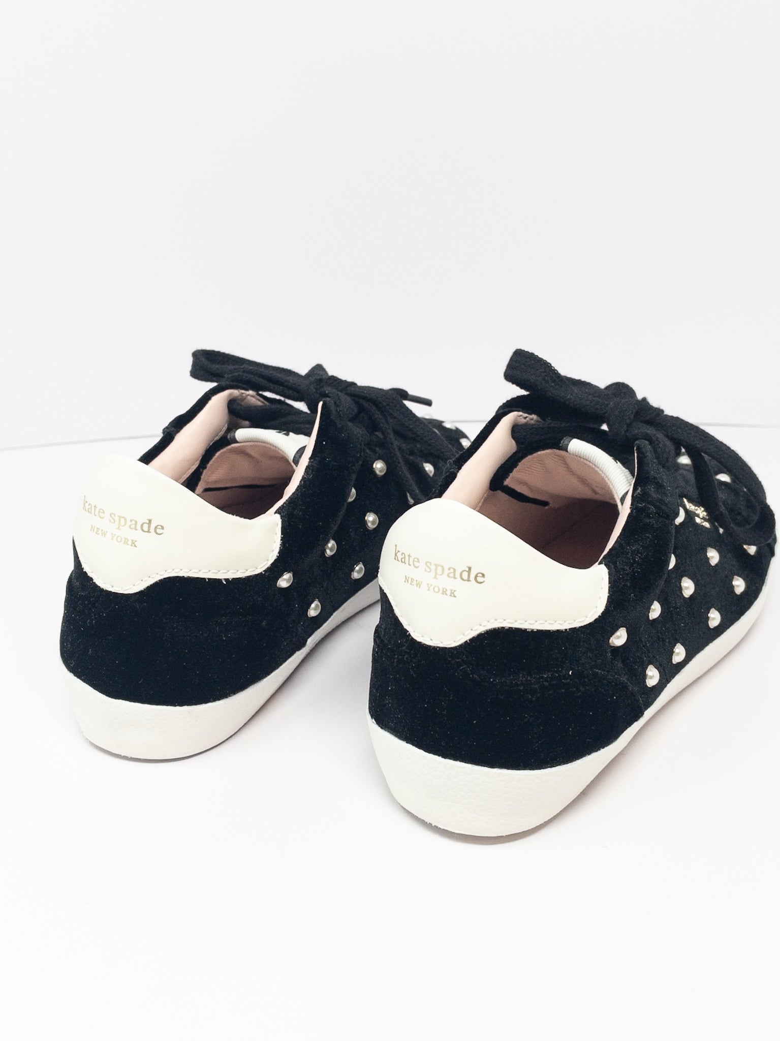 Kate Spade Black Embellished Velvet 7 Sneakers
