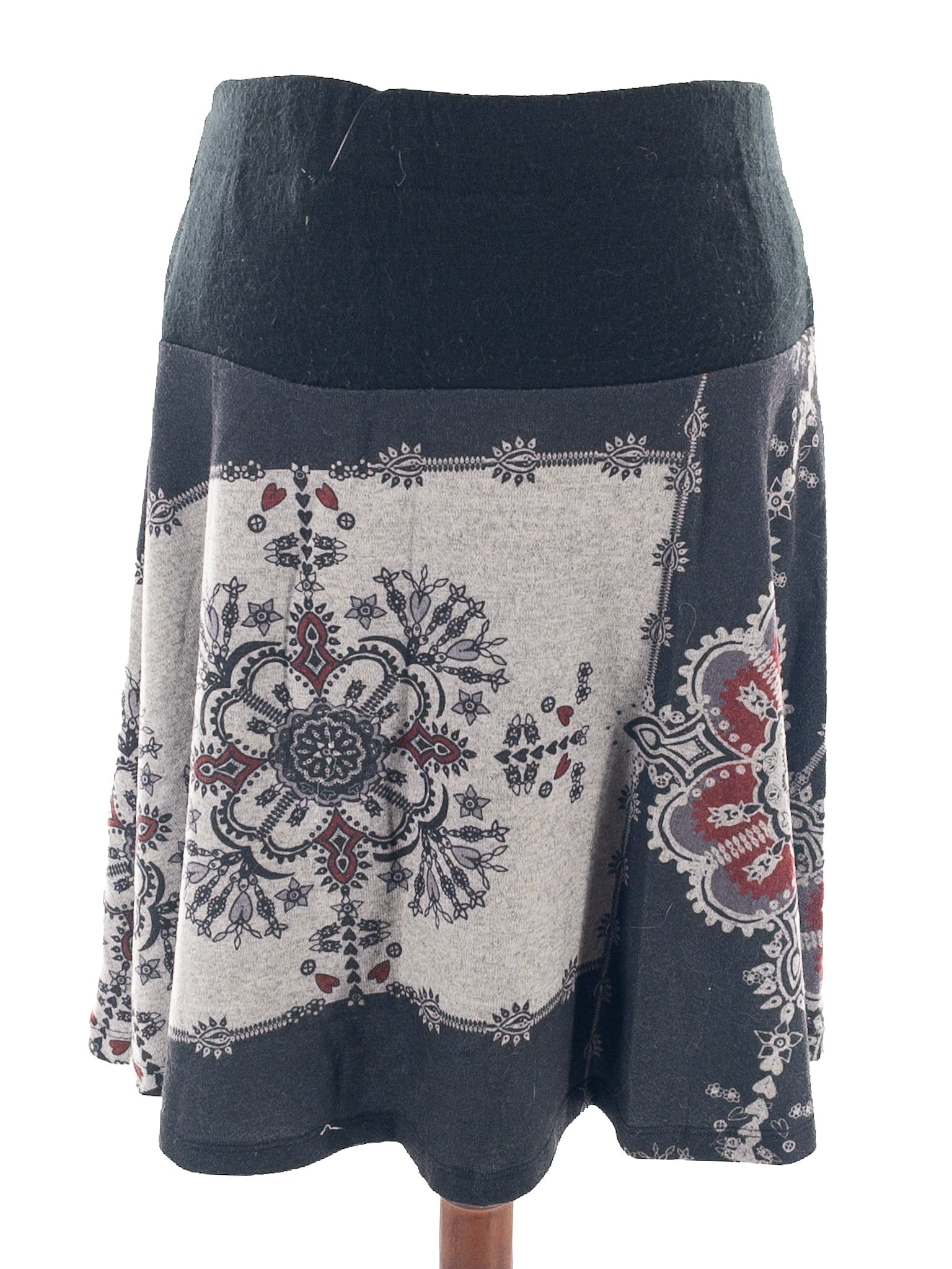 Mismash Charcoal Floral Polyester Blend Size XL Skirt
