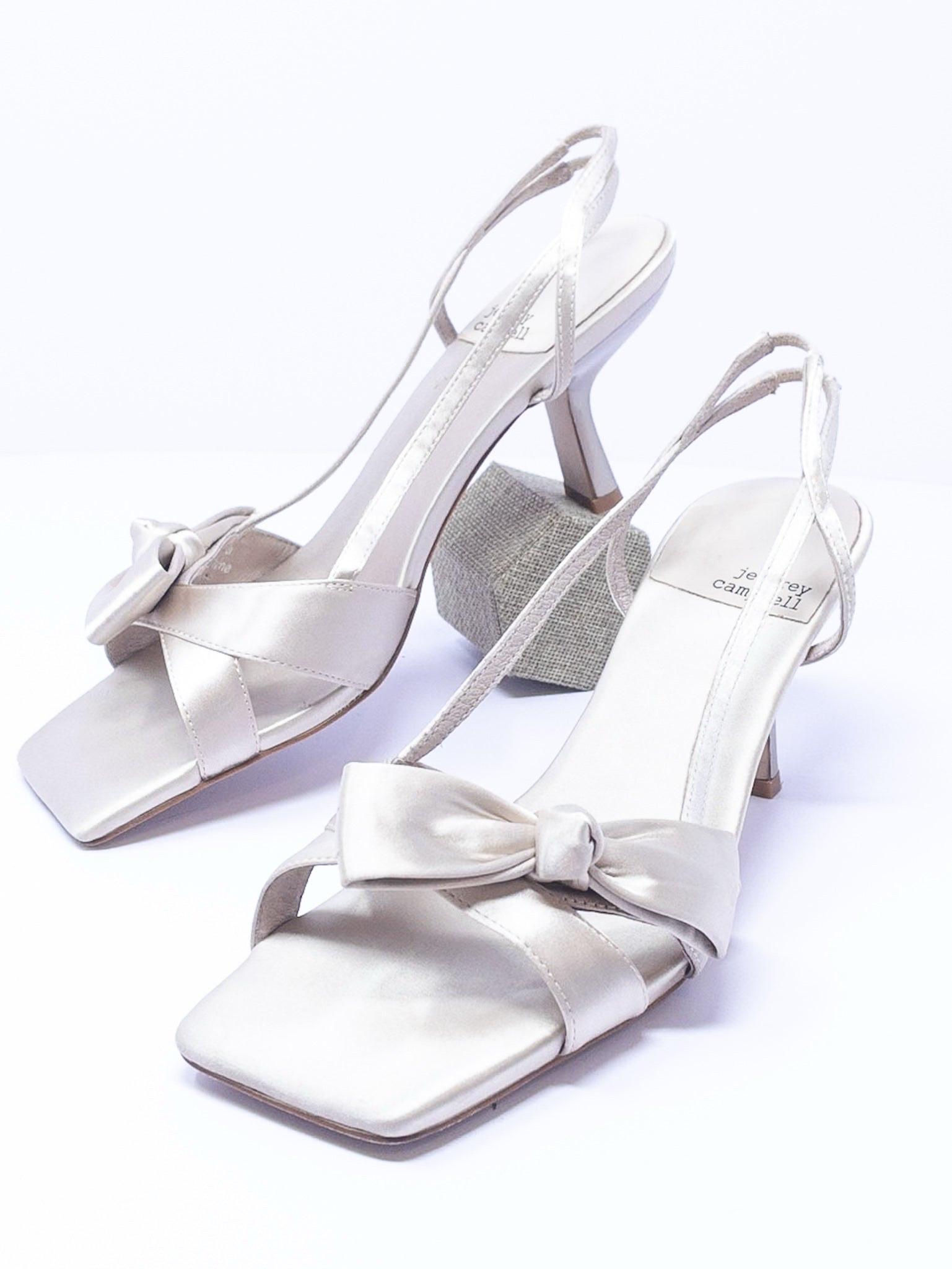 Jeffrey Campbell Champagne Bow Satin 8.5 Shoes