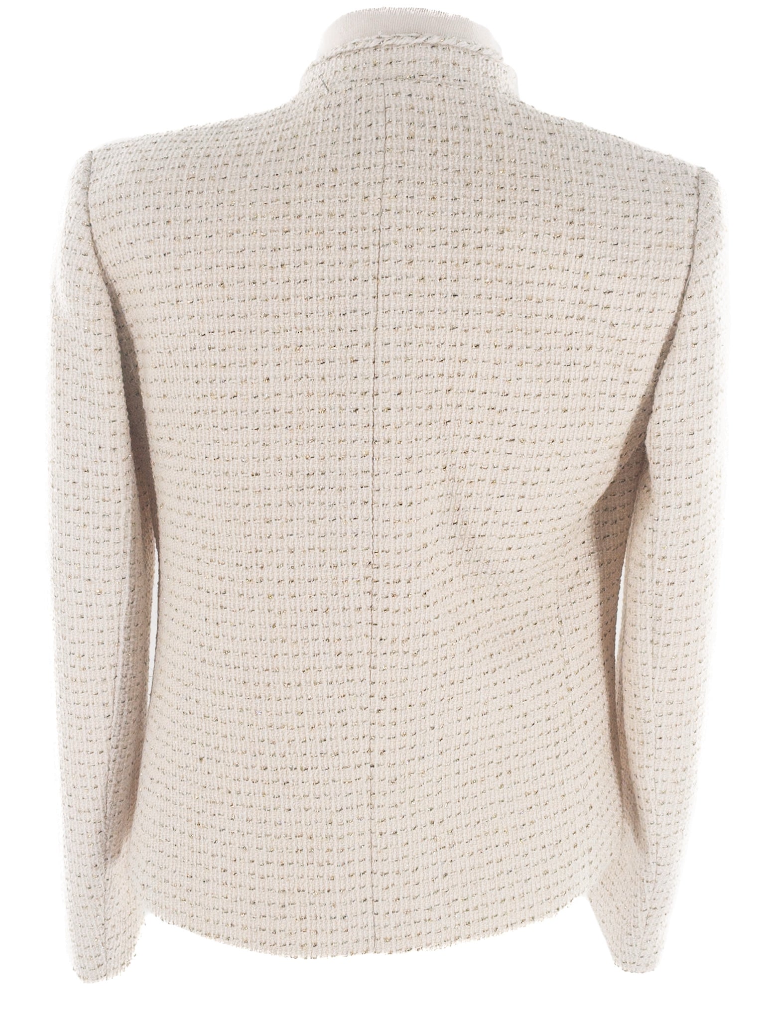 J Crew Ivory Metallic Wool Blend Size 0 Blazer