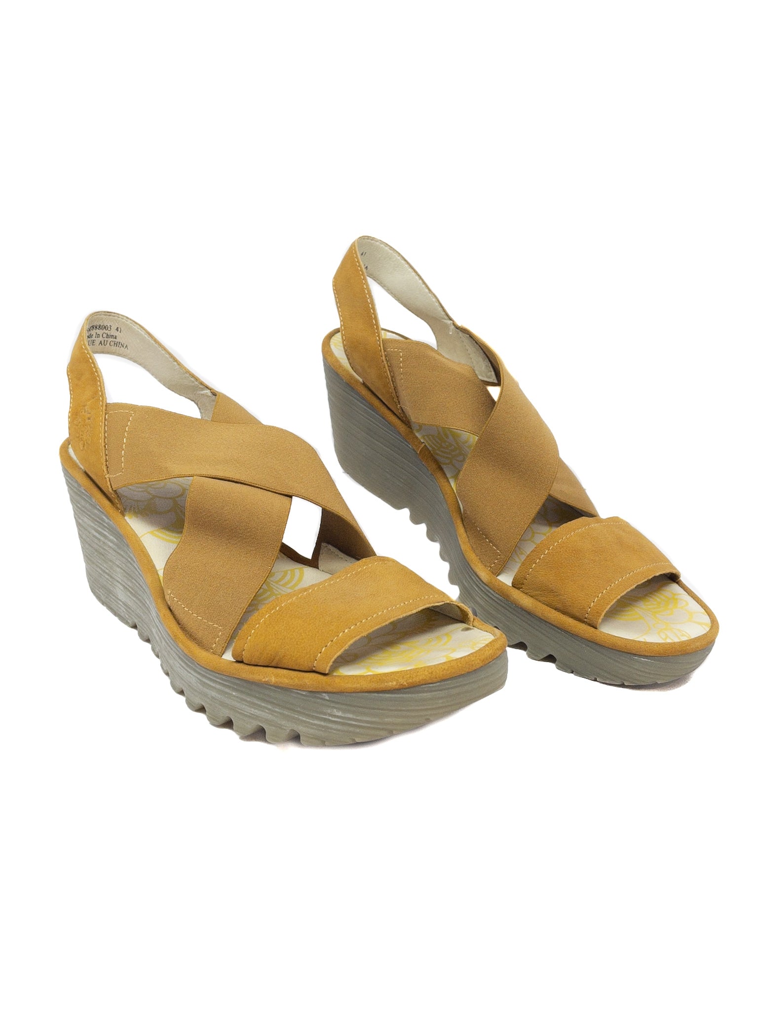 Fly London Ochre Strappy Suede 10 Sandals