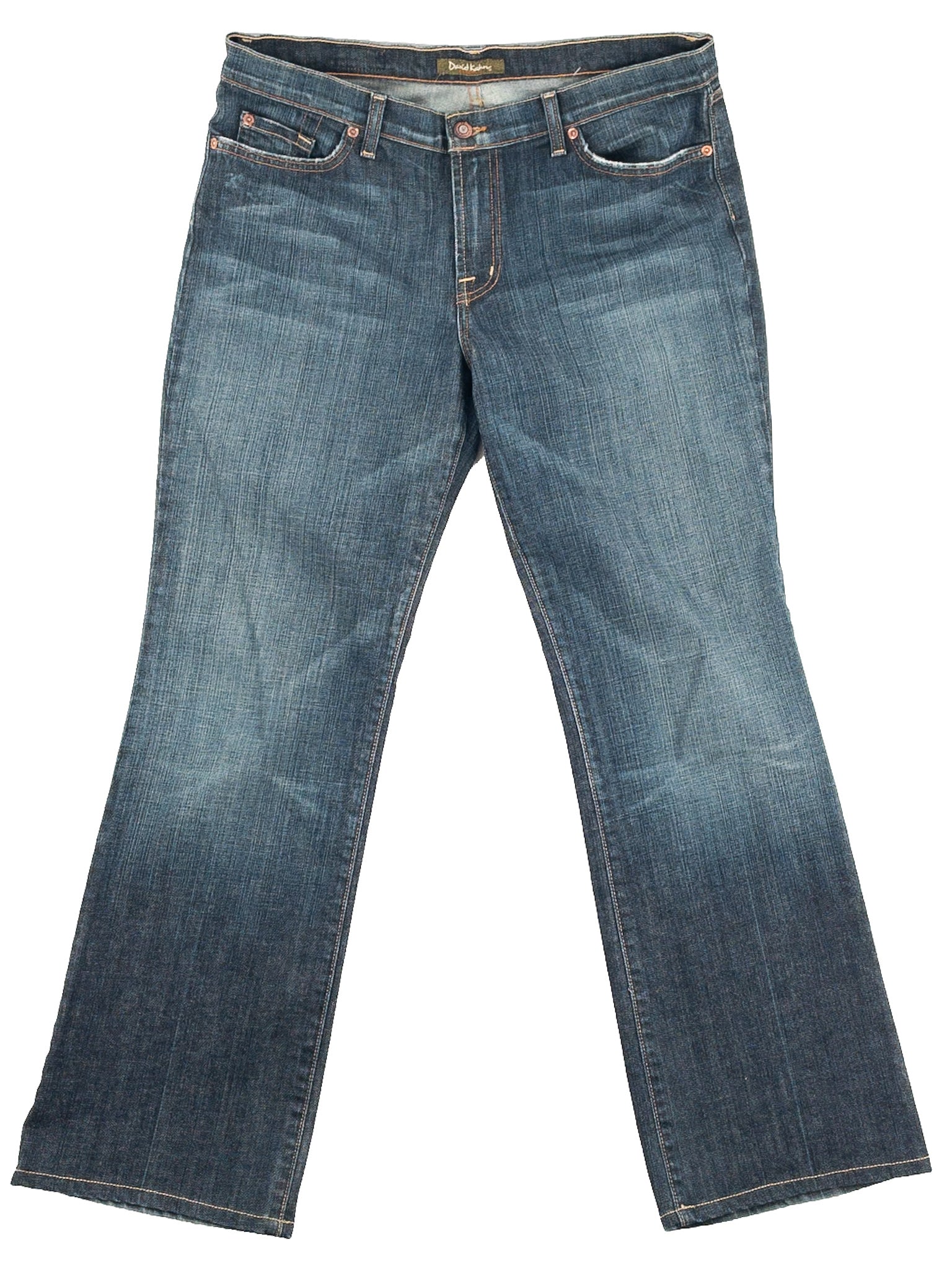 David Kahn Blue Washed Denim Flare Size 14 Jeans
