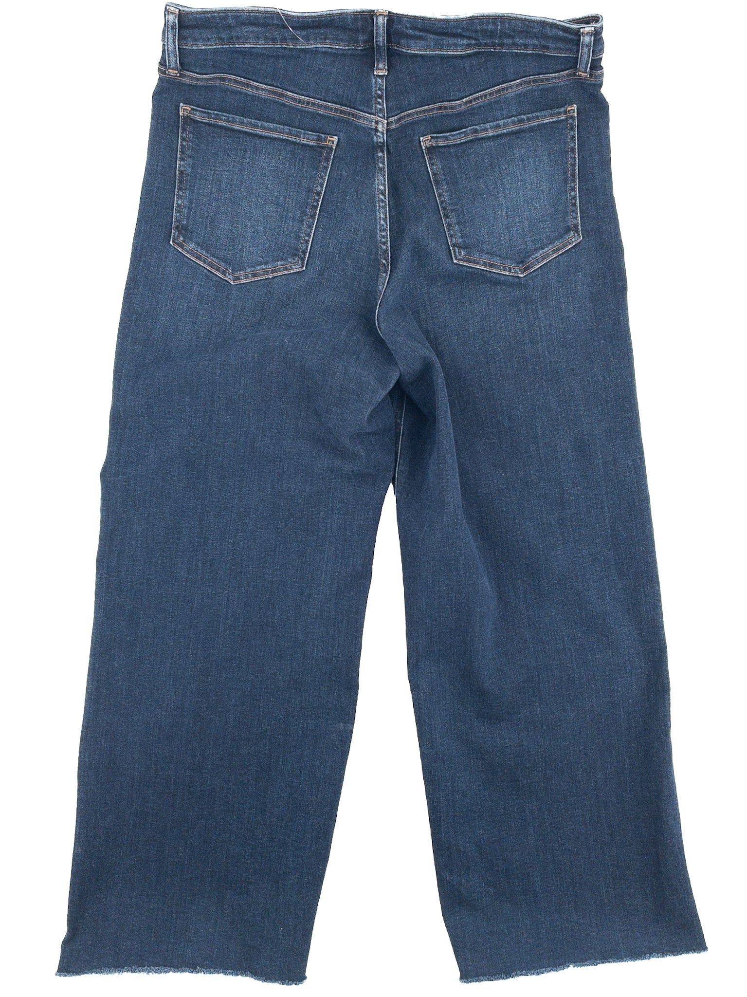 Quince Navy Washed Cotton Blend Wide Leg Size 14 Jeans