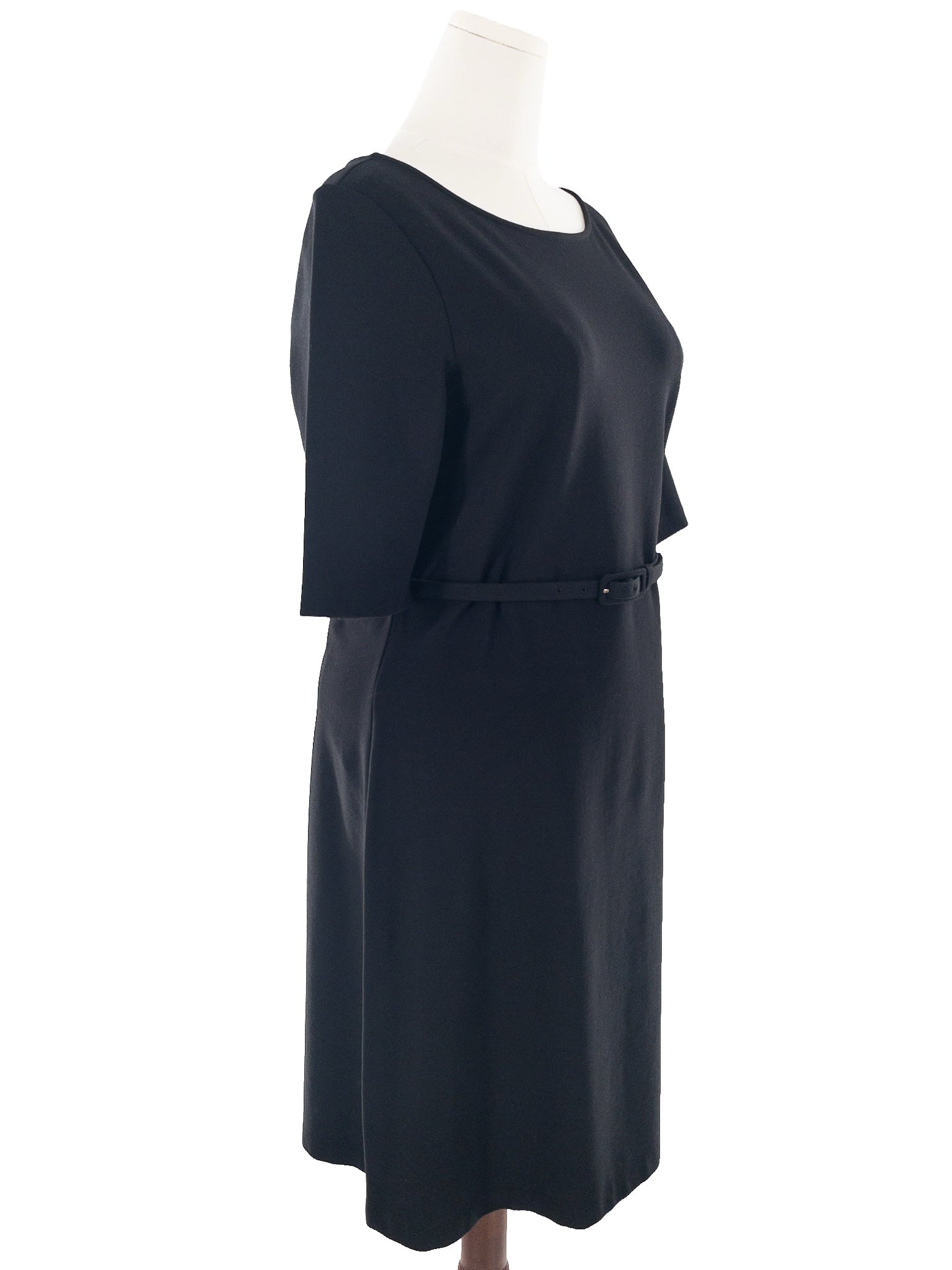Talbots Black Belted Spandex Blend Short Sleeve Size 14 Dress