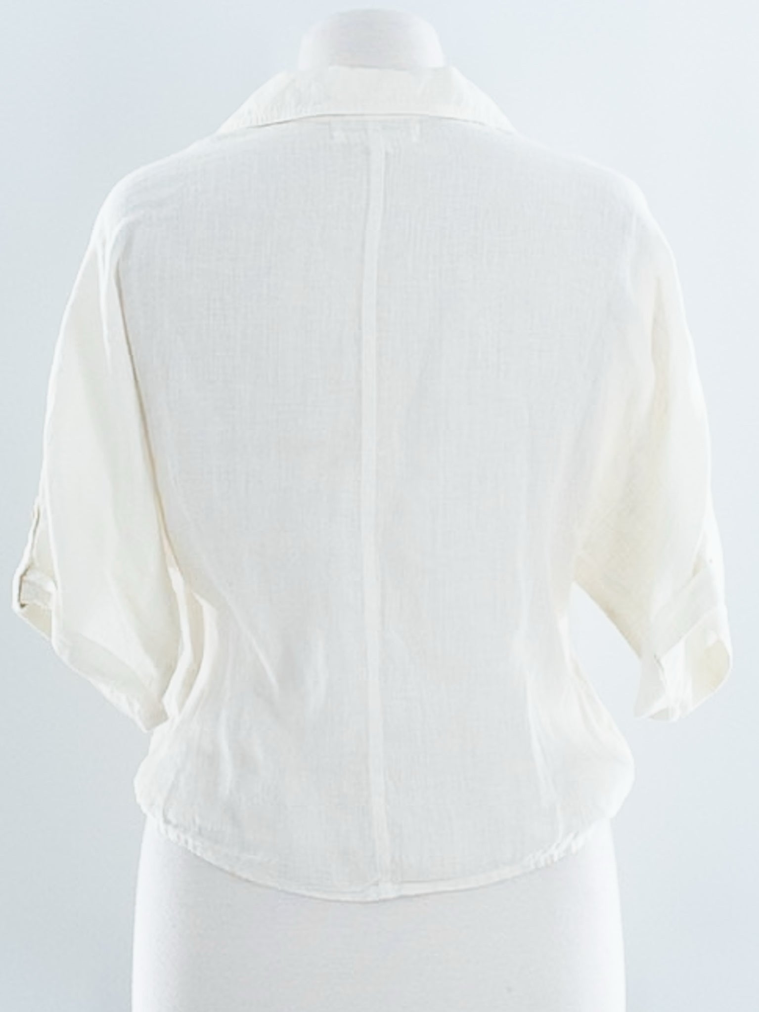 Cloth & Stone Cream Button Linen Short Sleeve Size M Blouse