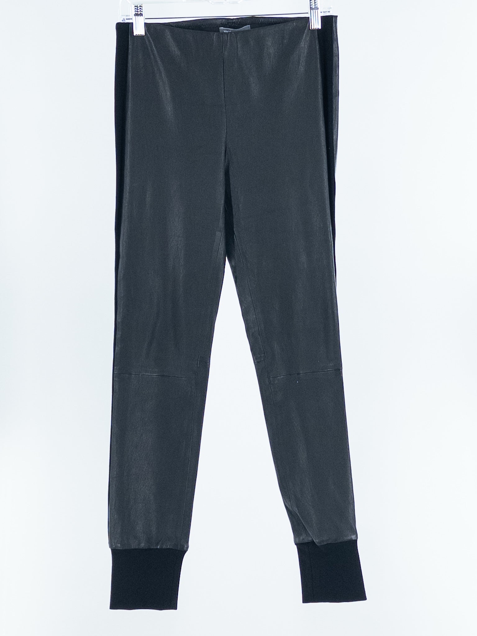 Vince Black Leather Jogger Size M Pants