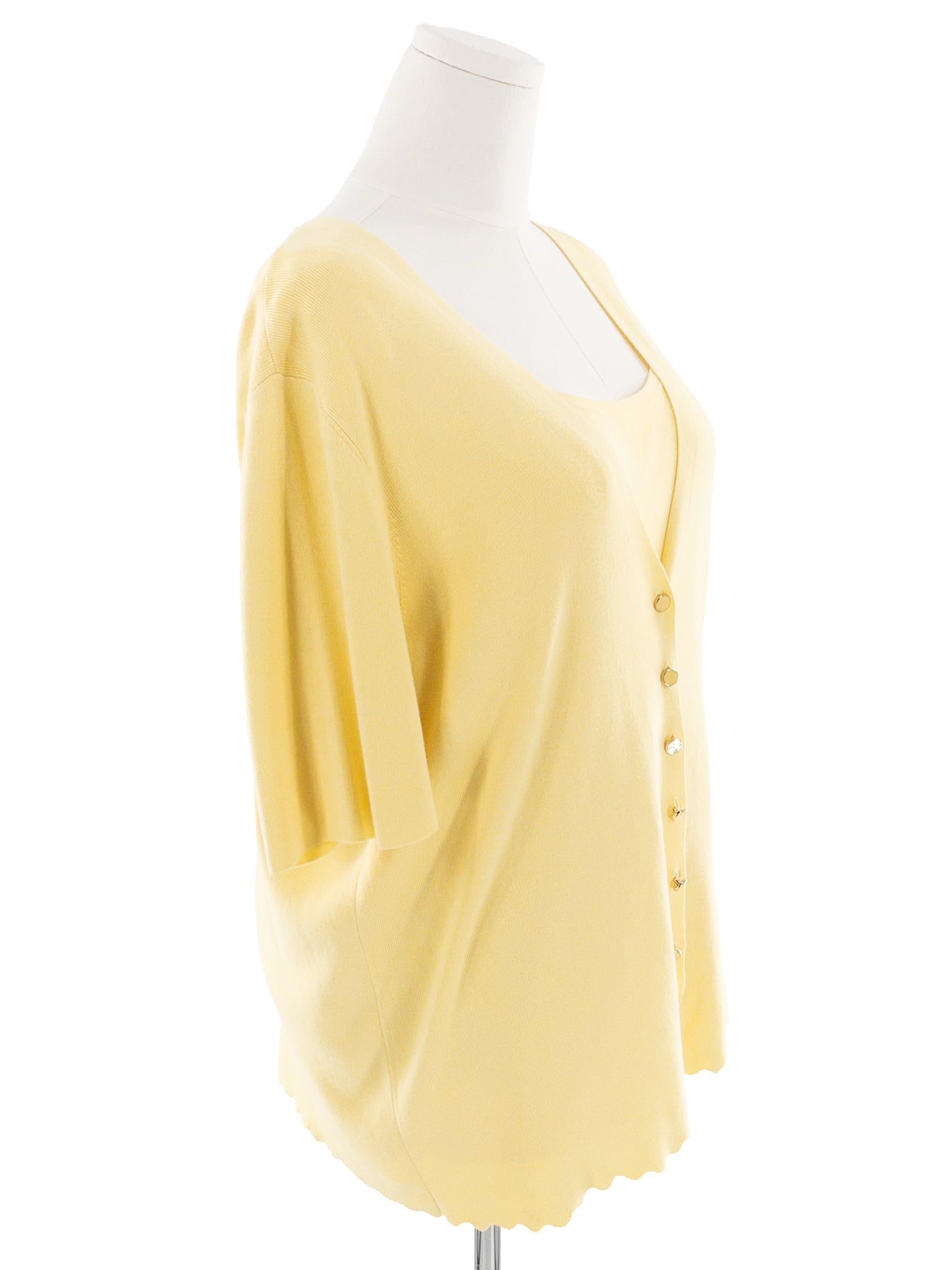 Talbots Lemon Button Cotton Blend Size 2X Cardigan