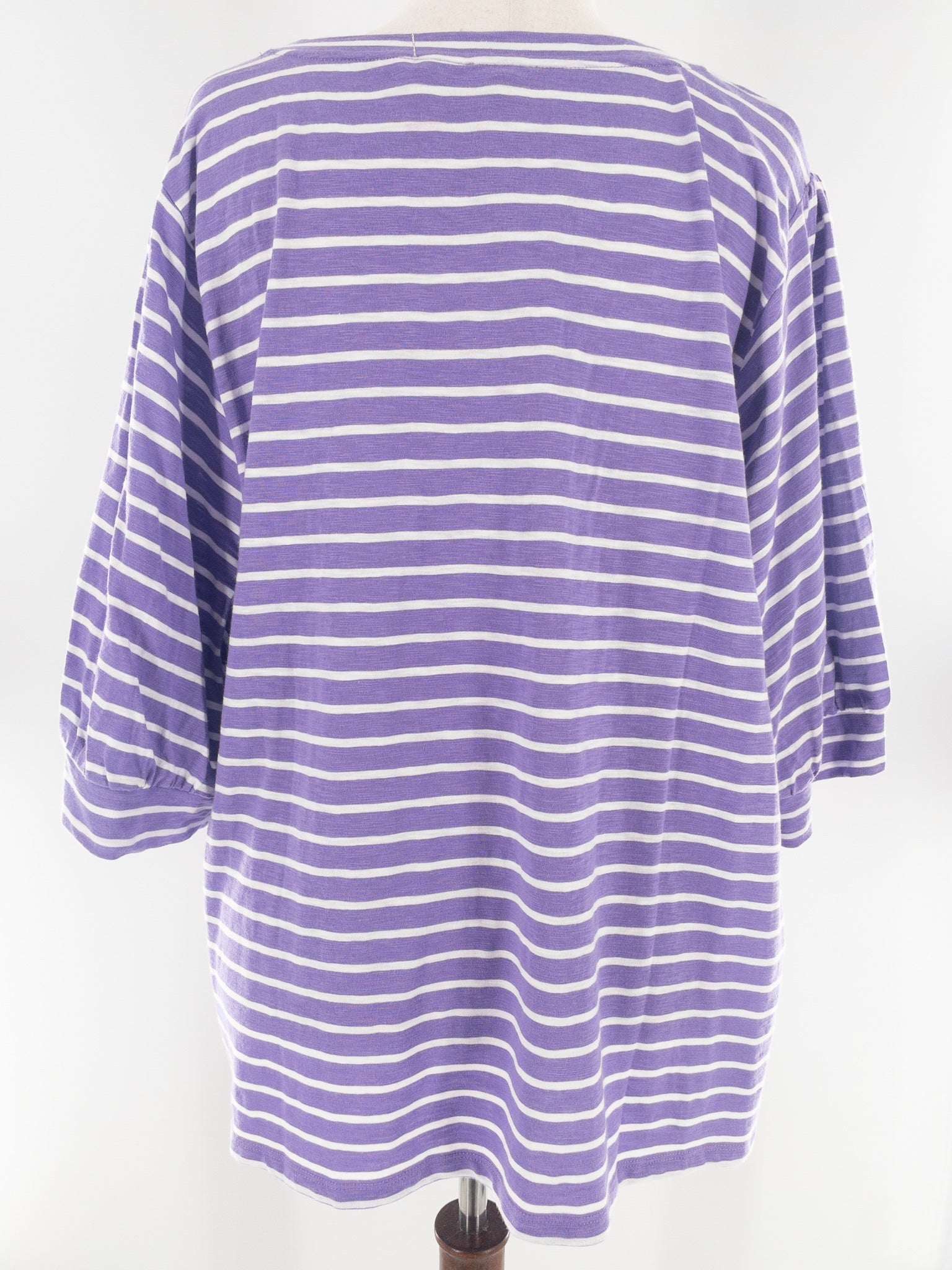 Talbots Lavender White Stripe Cotton Blend Short Sleeve Size 3X T Shirt