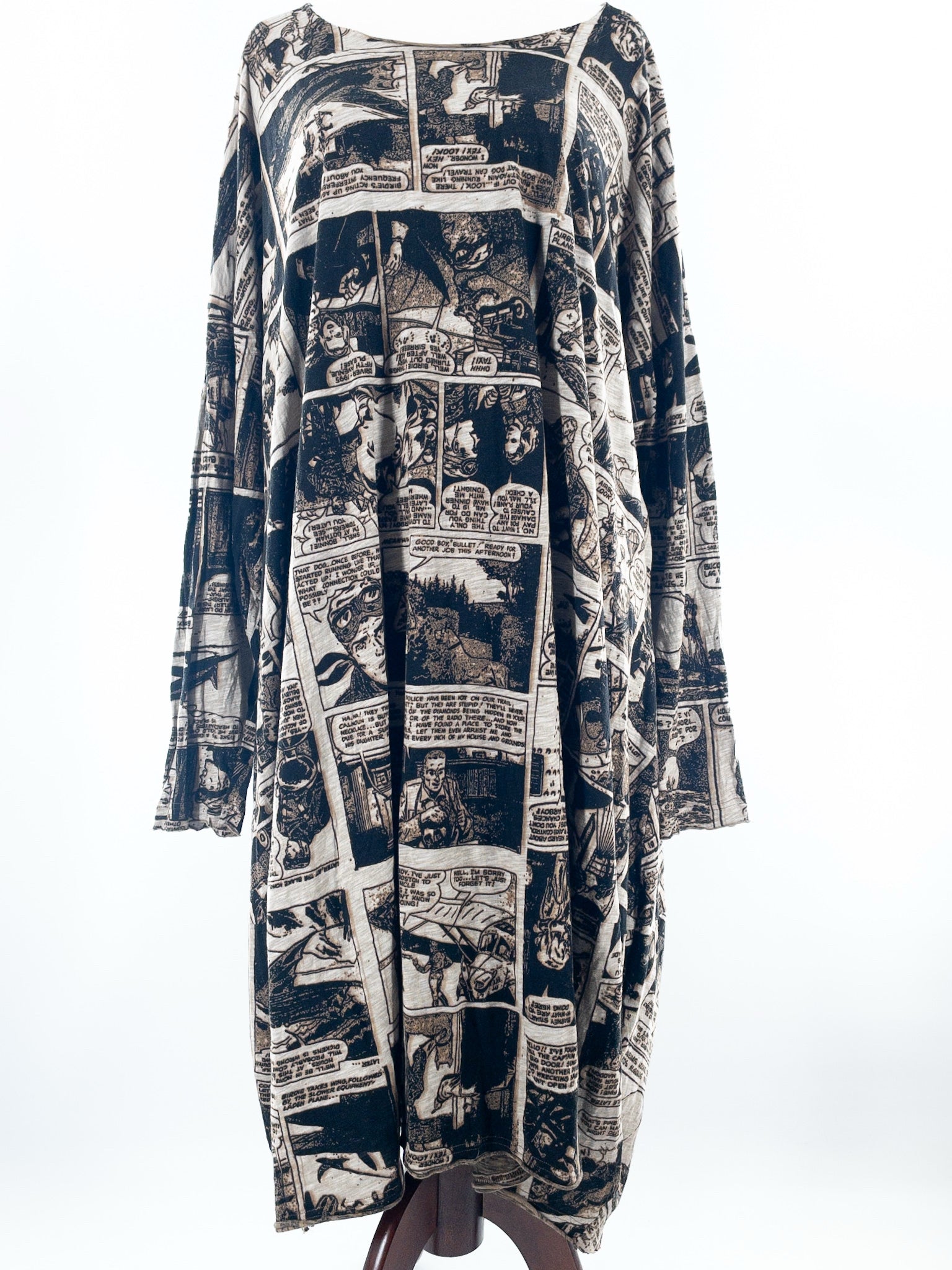 Black Label Black Tan Print Cotton Short Sleeve Size M Dress