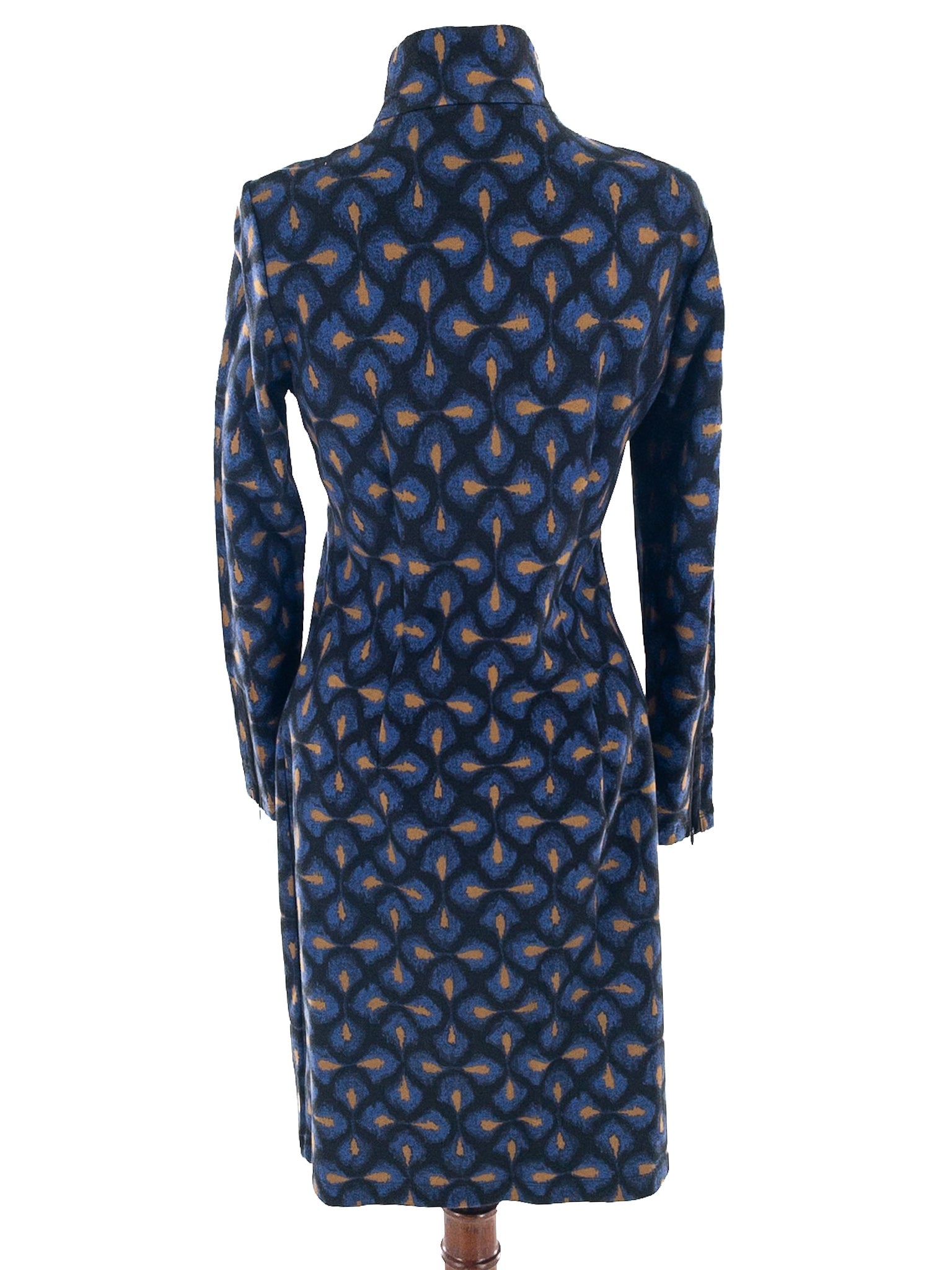 J McLaughlin Blue Multi Print Rayon Blend Long Sleeve Size S Dress