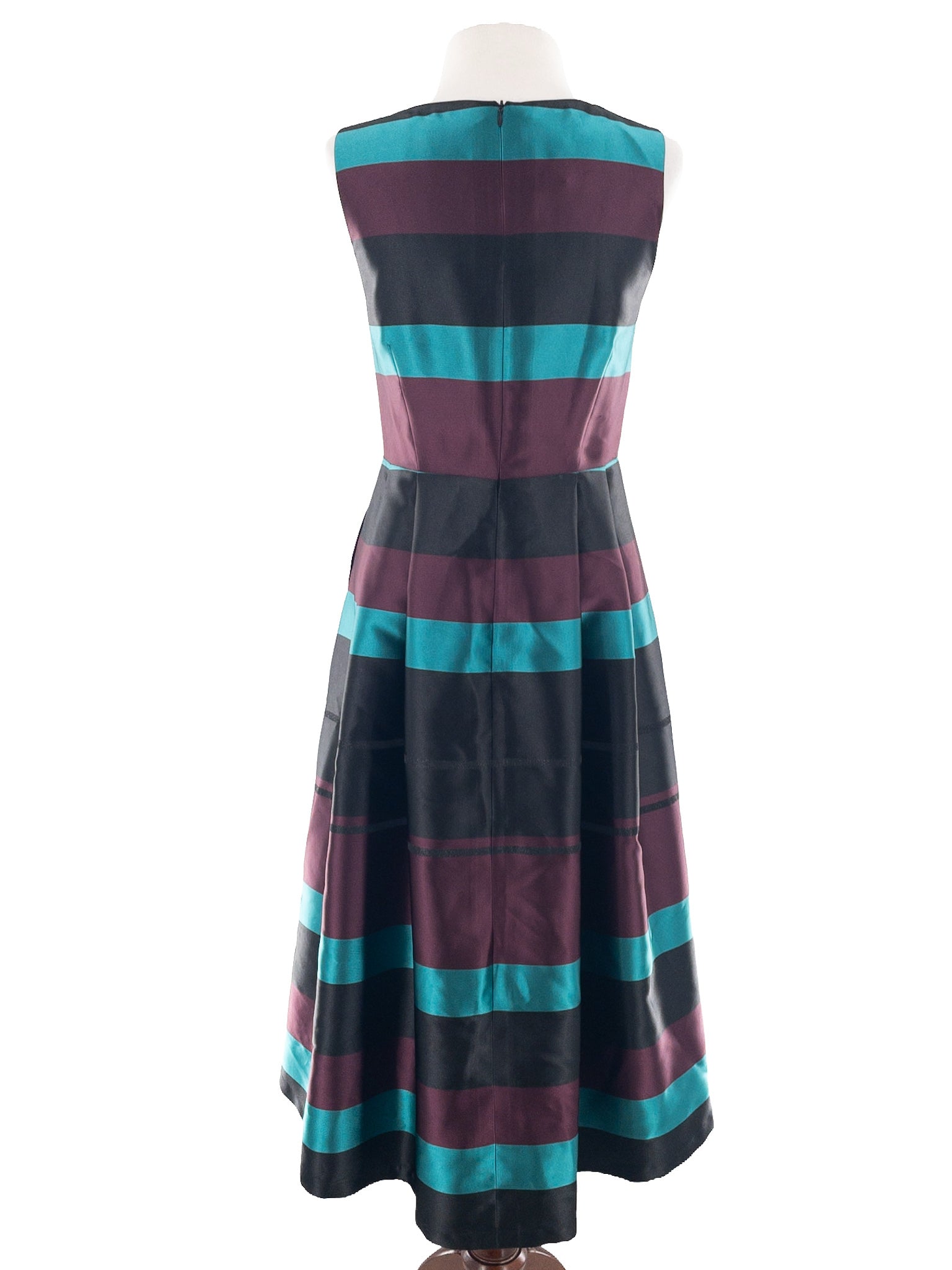 Anh Quy Multi-Color Stripe Polyester Blend Sleeveless Size 8 Dress