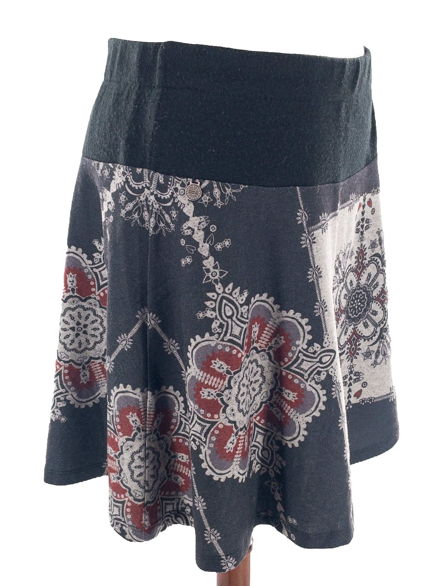 Mismash Charcoal Floral Polyester Blend Size XL Skirt