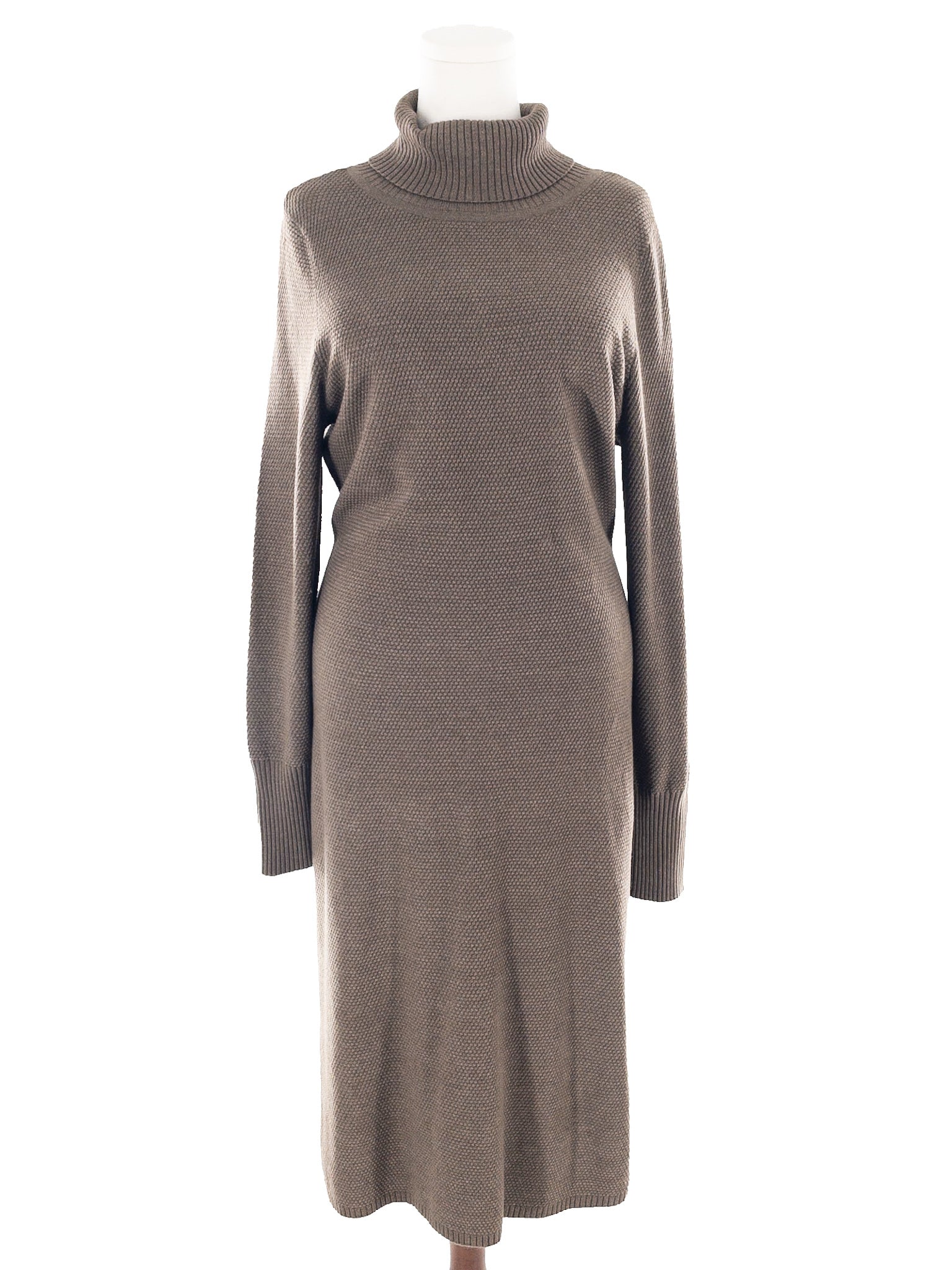 Prana Taupe Knit Turtleneck Size L Dress