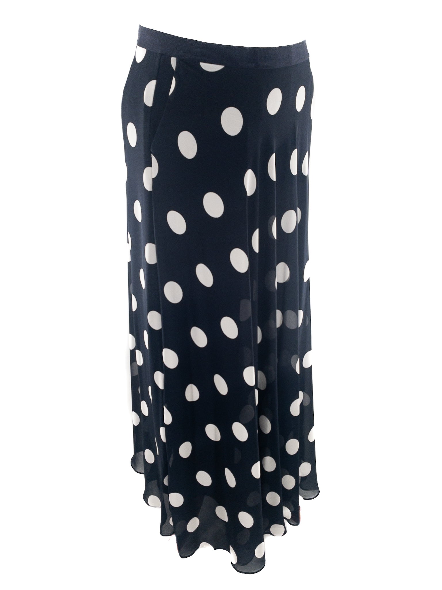 Ann Taylor Navy Gray Dots Polyester Size M Skirt