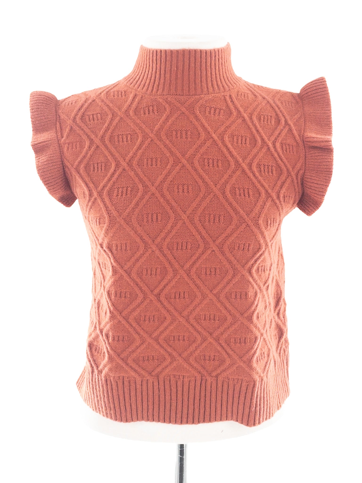 Pumpkin Mock Neck Acrylic Size S Sweaters