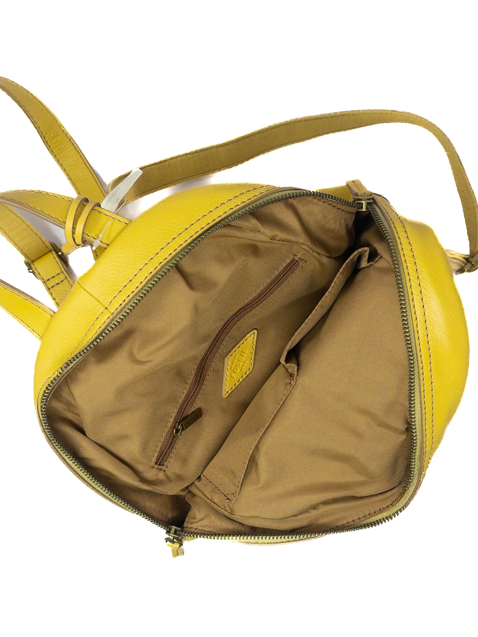 Fossil Ochre Pebble Leather Backpack