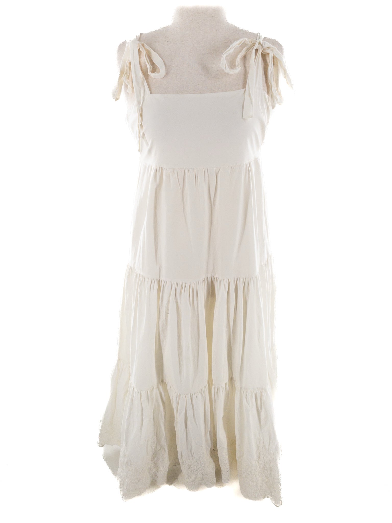 Jason Wu Cream Cotton Blend Tiers Size XL Dress