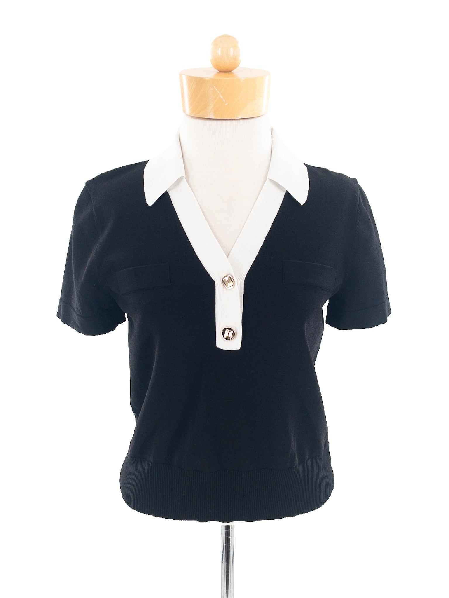 Karl Lagerfeld Black White Polyester Size S Sweaters