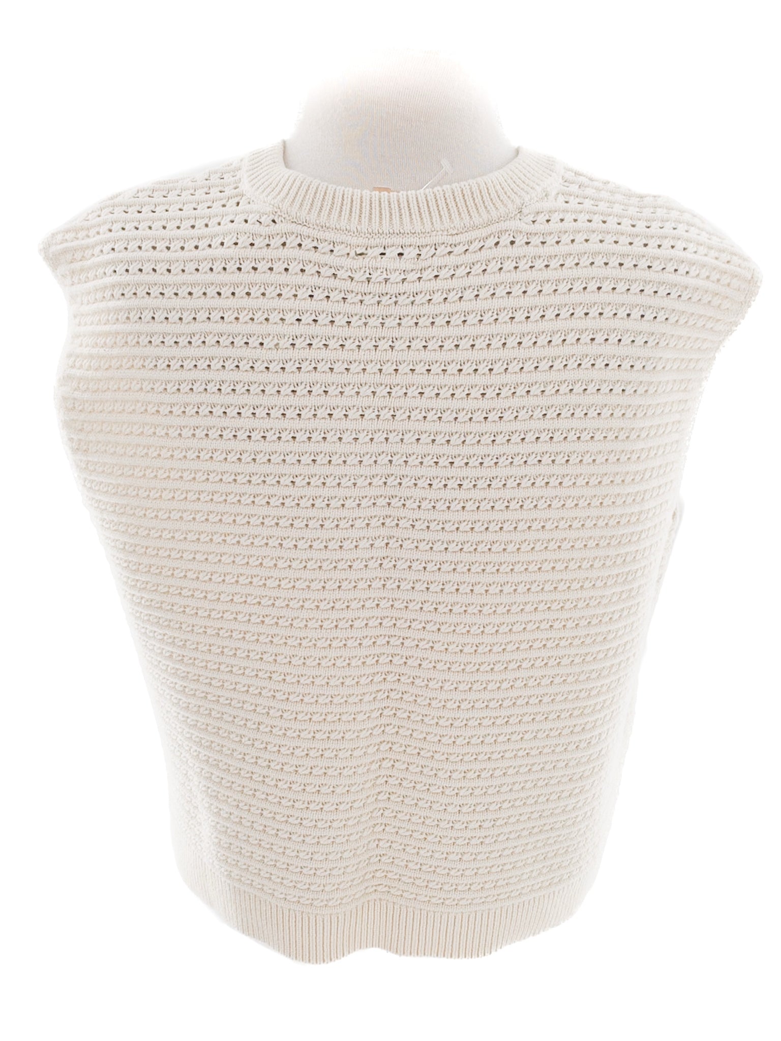 Magaschoni Ivory Button Down Cotton Size M Sweater Vest