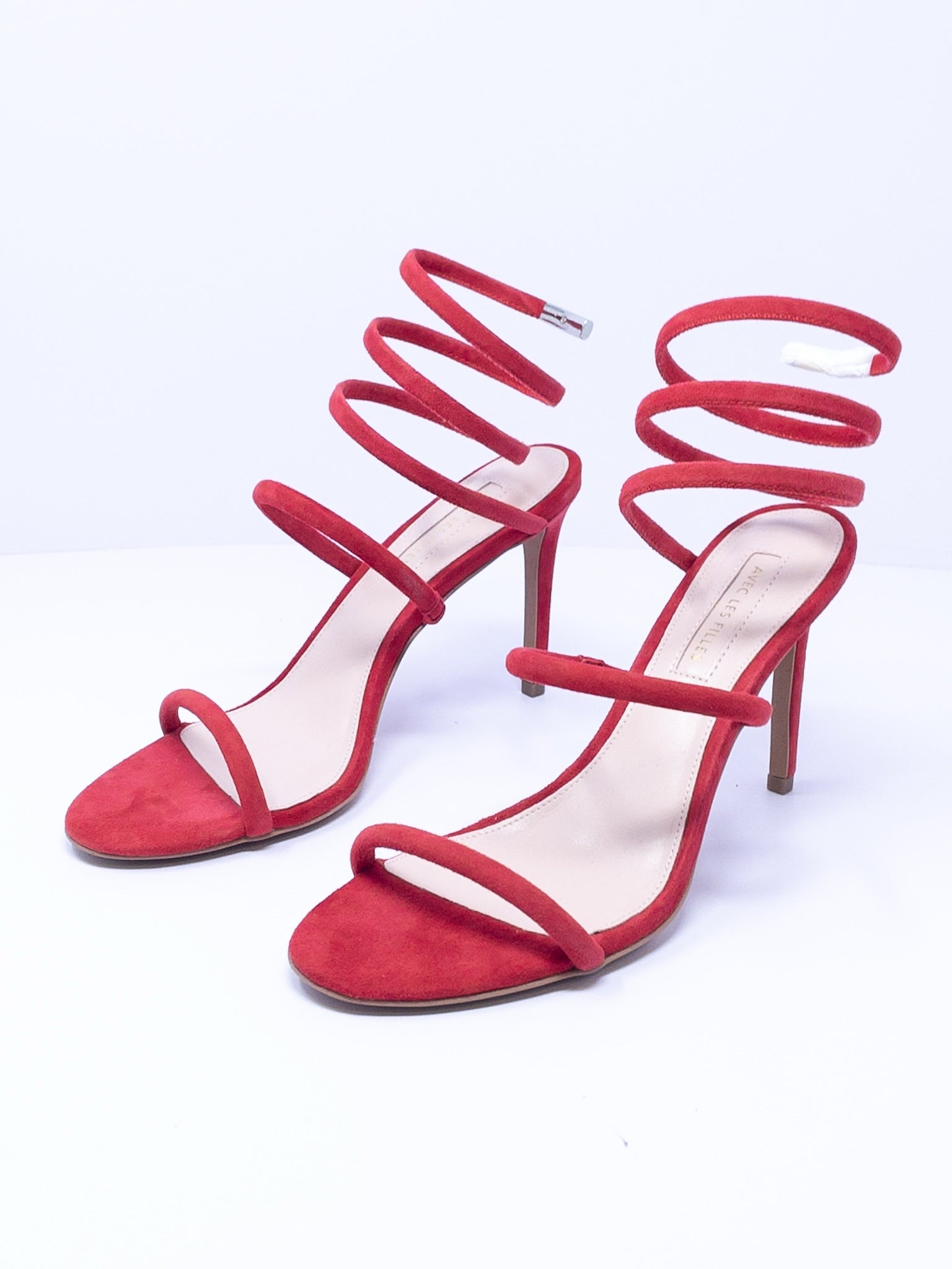 Avec Les Filles Raspberry Strappy Suede 7.5 Shoes