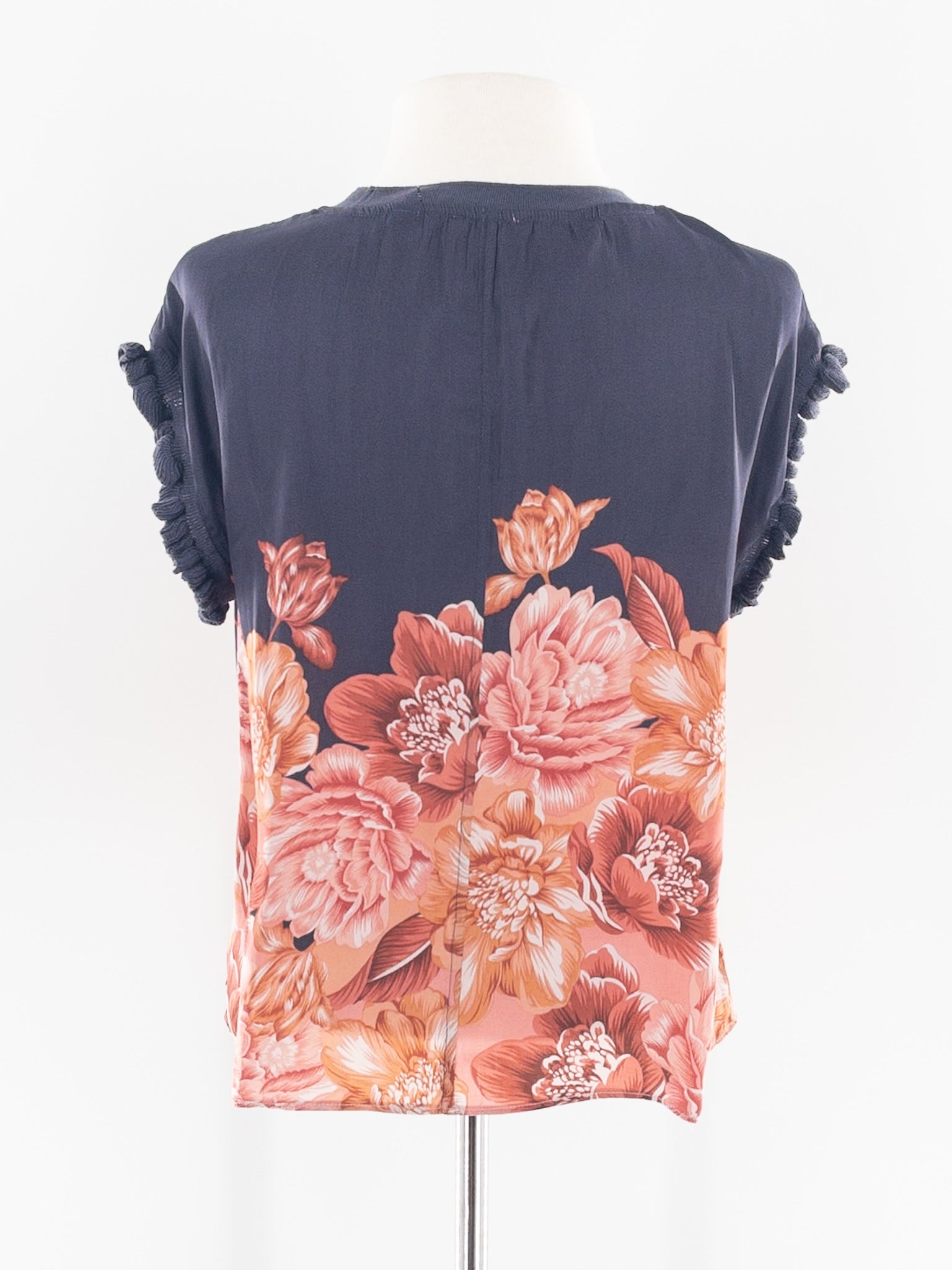 Elie Tahari Twilight Multi Floral Polyester Sleeveless Size S Blouse