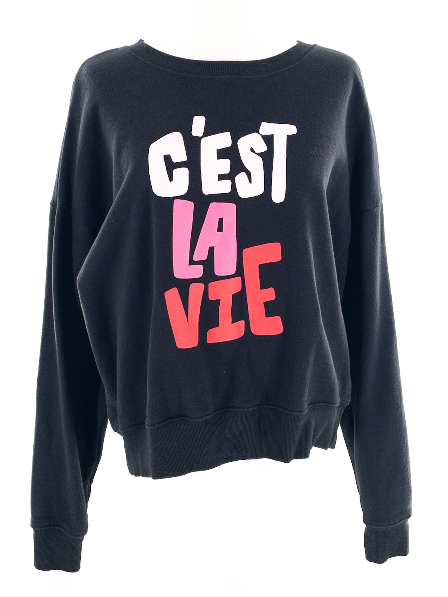 Maeve Black Pink Print Cotton Size M Sweatshirt