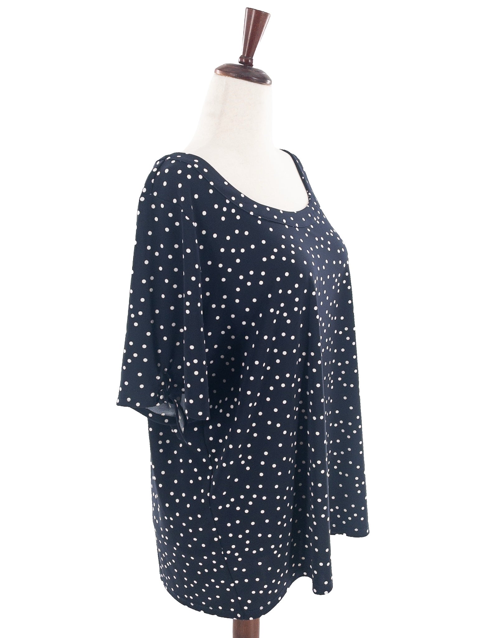Talbots Navy White Dots Polyester Short Sleeve Size 2X T Shirt