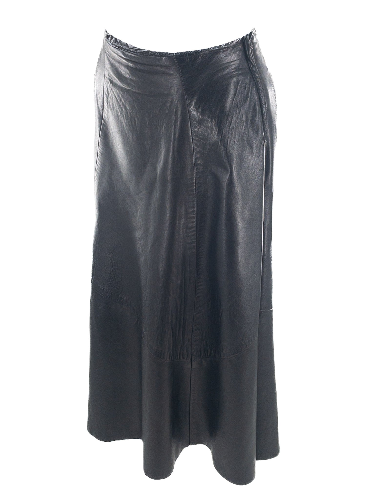 Vakko Black Leather Size 8 Skirt