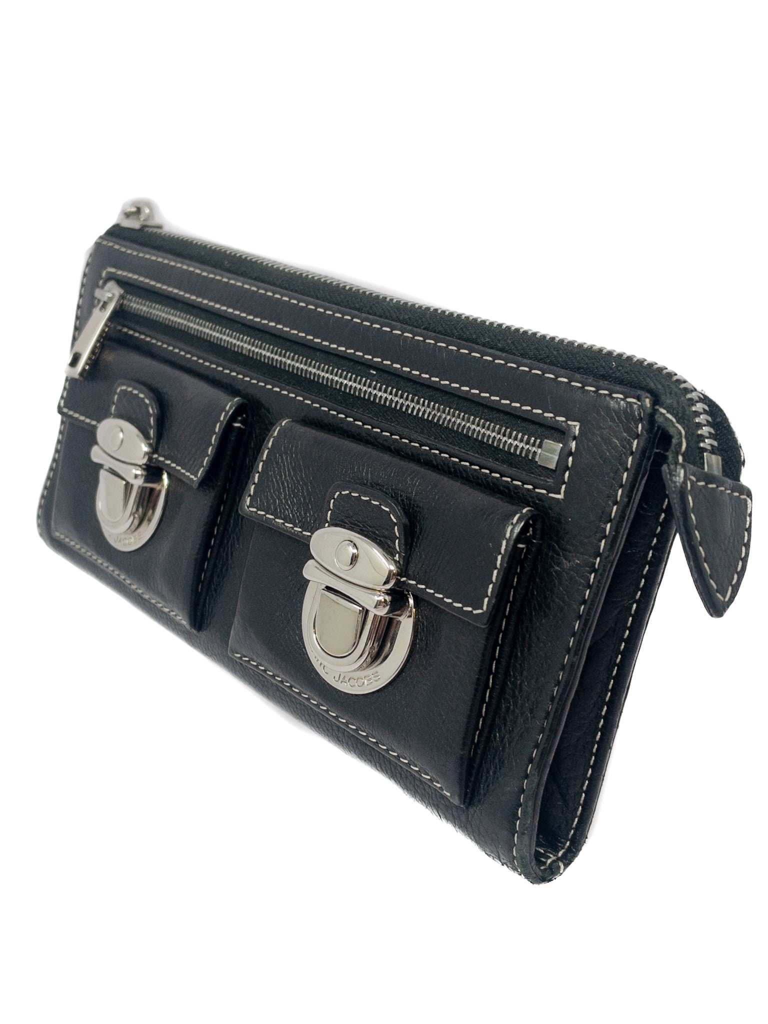 Marc Jacobs Black Stitch Leather Wallet