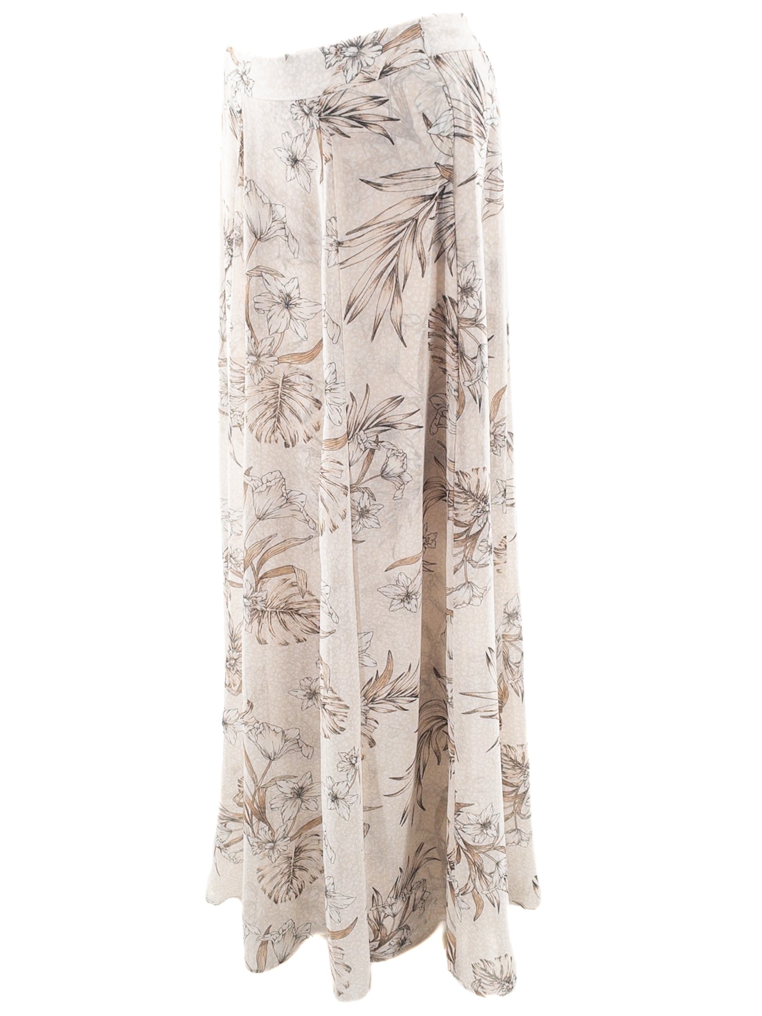 White House Black Market Blush Gray Floral Size 4 Skirt