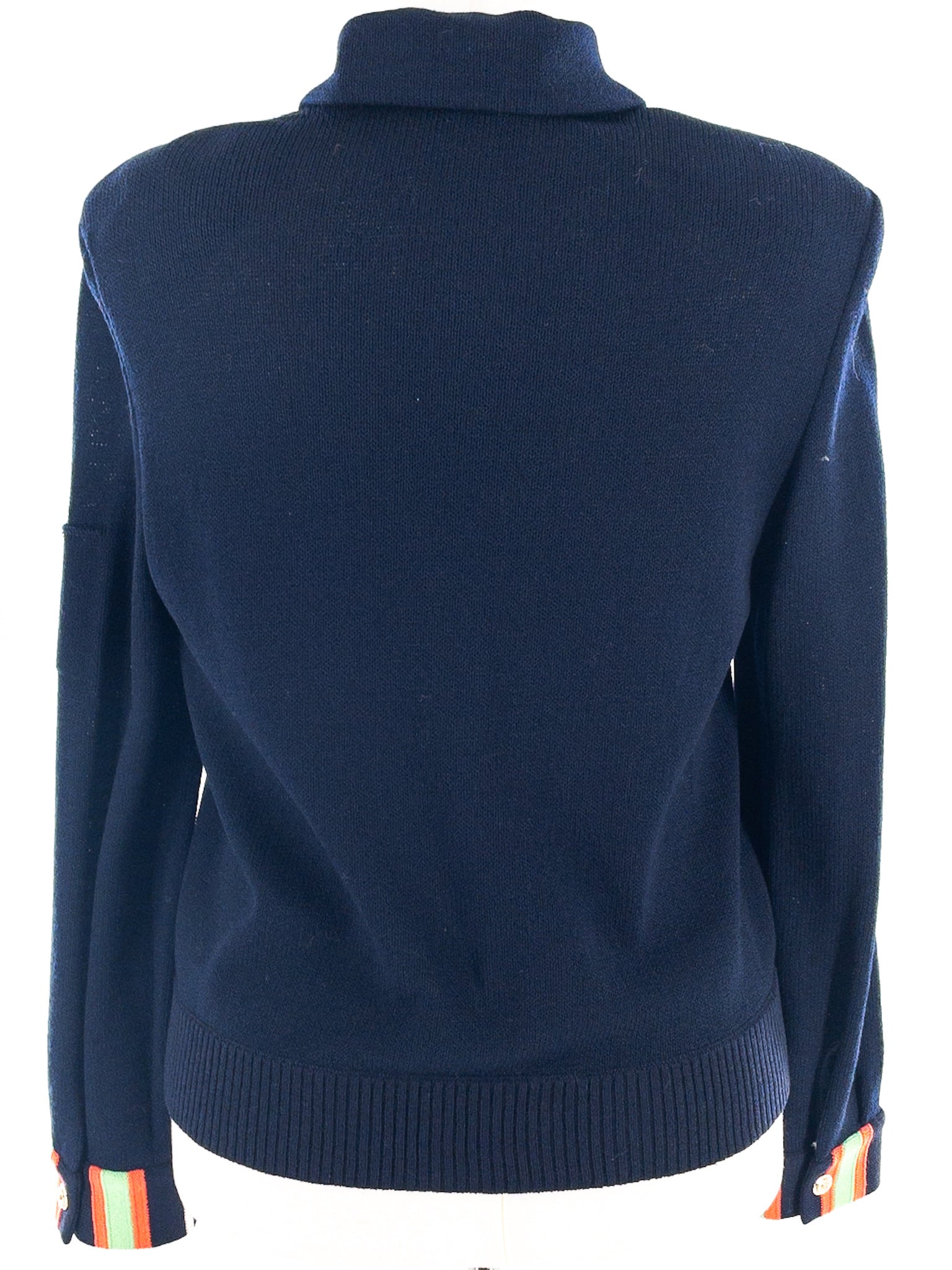 St. John Navy Multi Knit Size M Cardigan