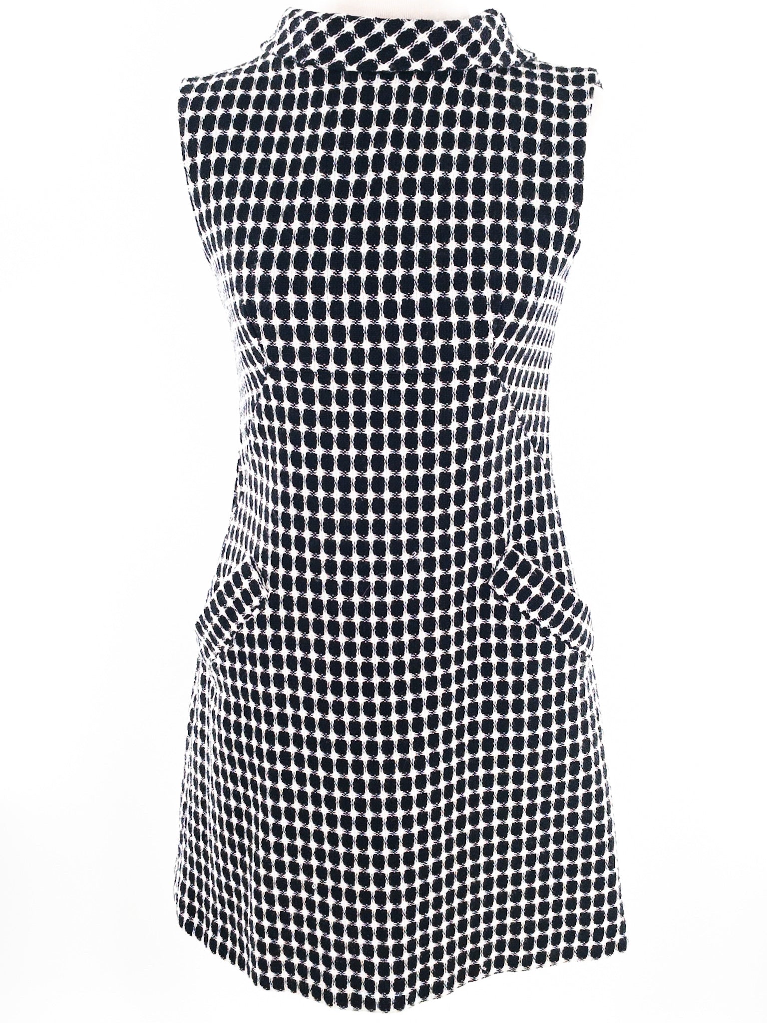 DadaDress by Jessika Madison-Kenned Black White Geometric Sleeveless Dress