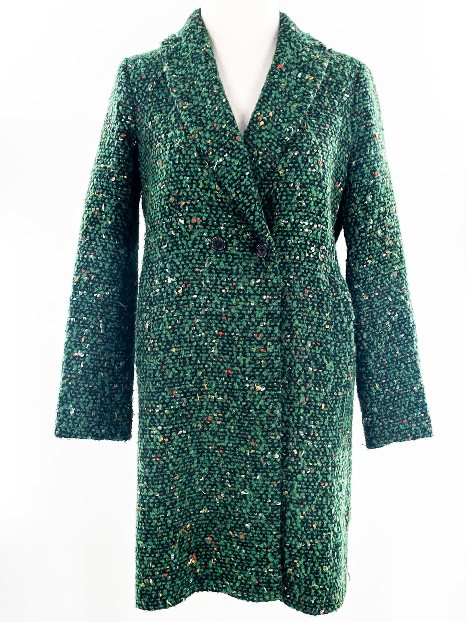 J Crew Green Nubby Acrylic Blend Size 2 Coat