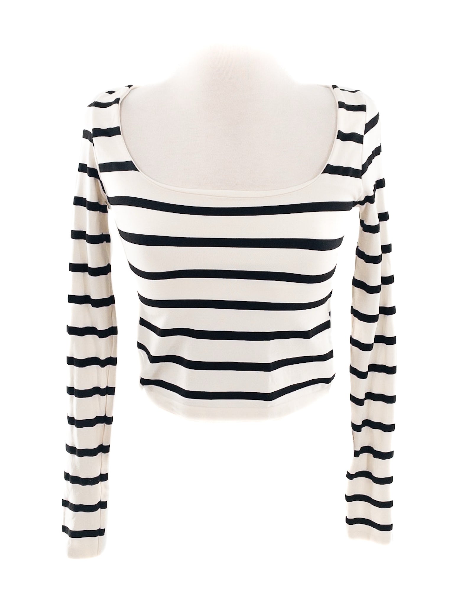 Altered State Cream Black Stripe Nylon Blend Long Sleeve Size S/M T Shirt