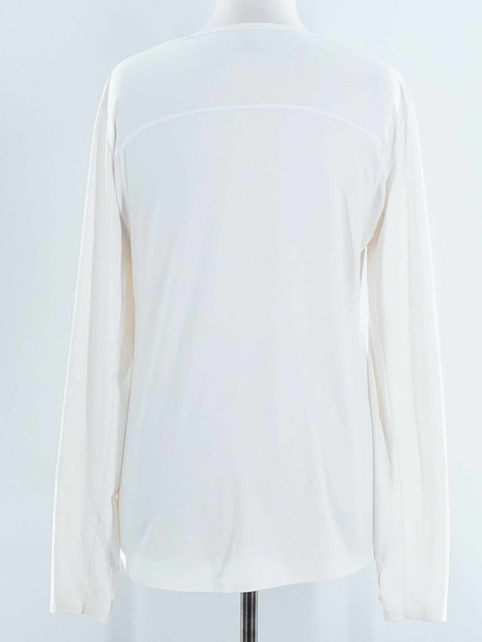 Athleta White Scoop Neck Polyester Blend Size L T Shirts/Active