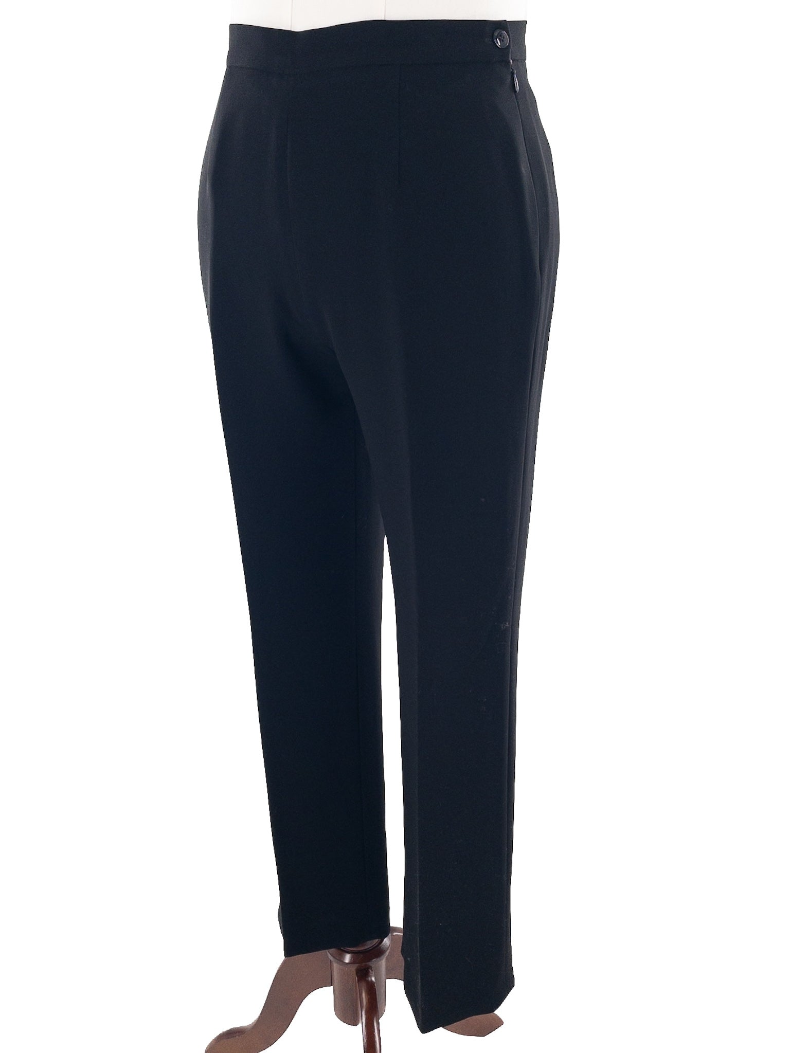 Albert Nipon Black Triacetate Trouser Size 10P Pants Suit