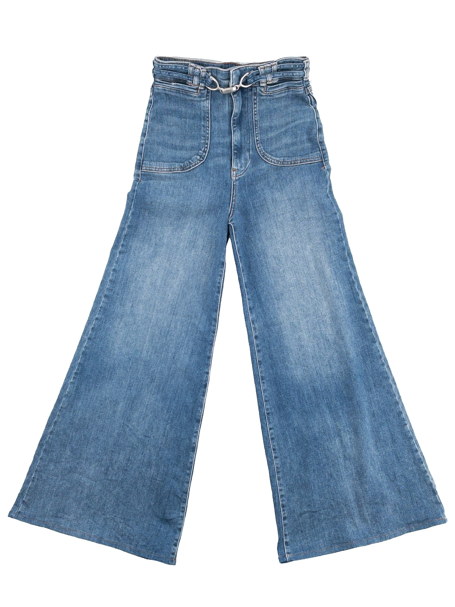 Pilcro Blue Washed Denim Wide Leg Size 0 Jeans