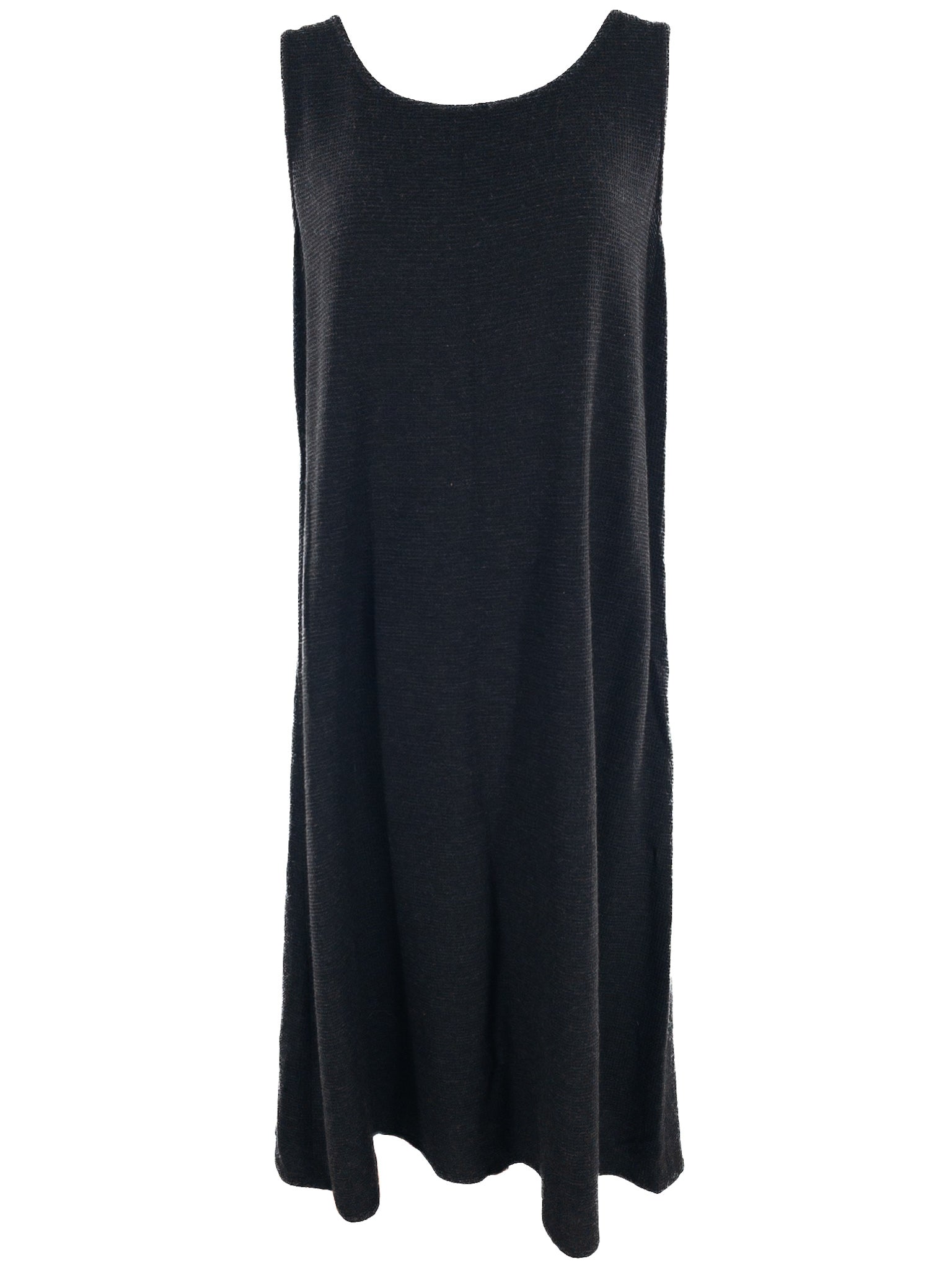 Eileen Fisher Charcoal Waffle Cotton Blend Tank Size L Maxi
