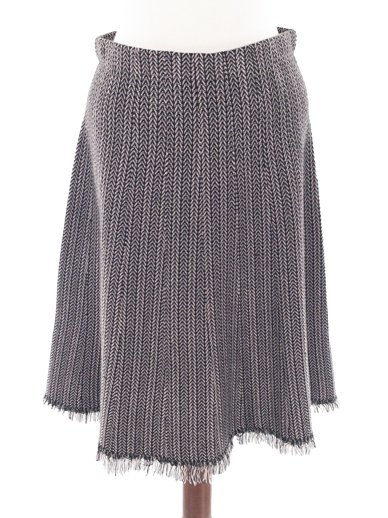 Philosophy Black Tan Herringbone Viscose Blend Size XS Skirt