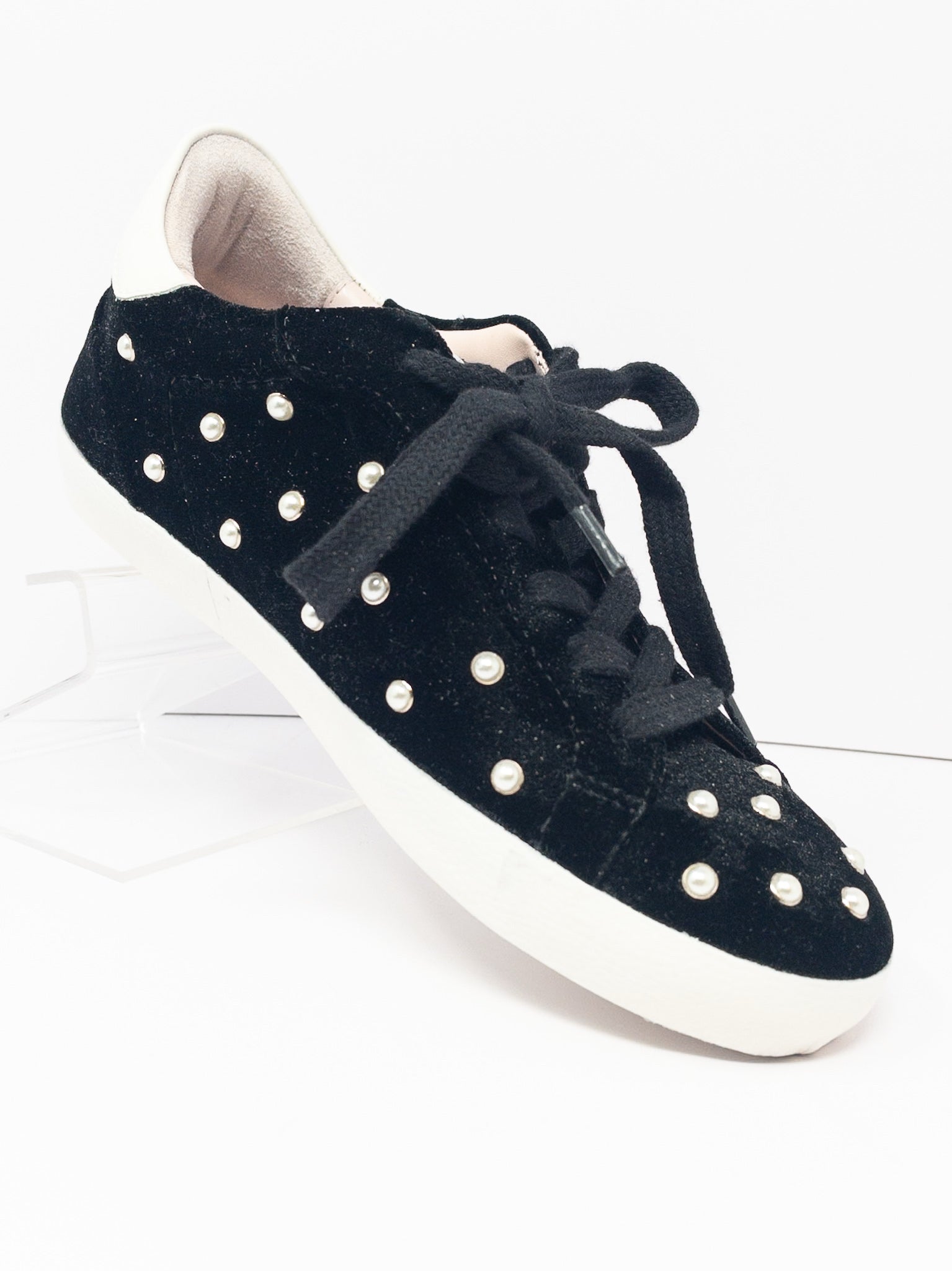 Kate Spade Black Embellished Velvet 7 Sneakers
