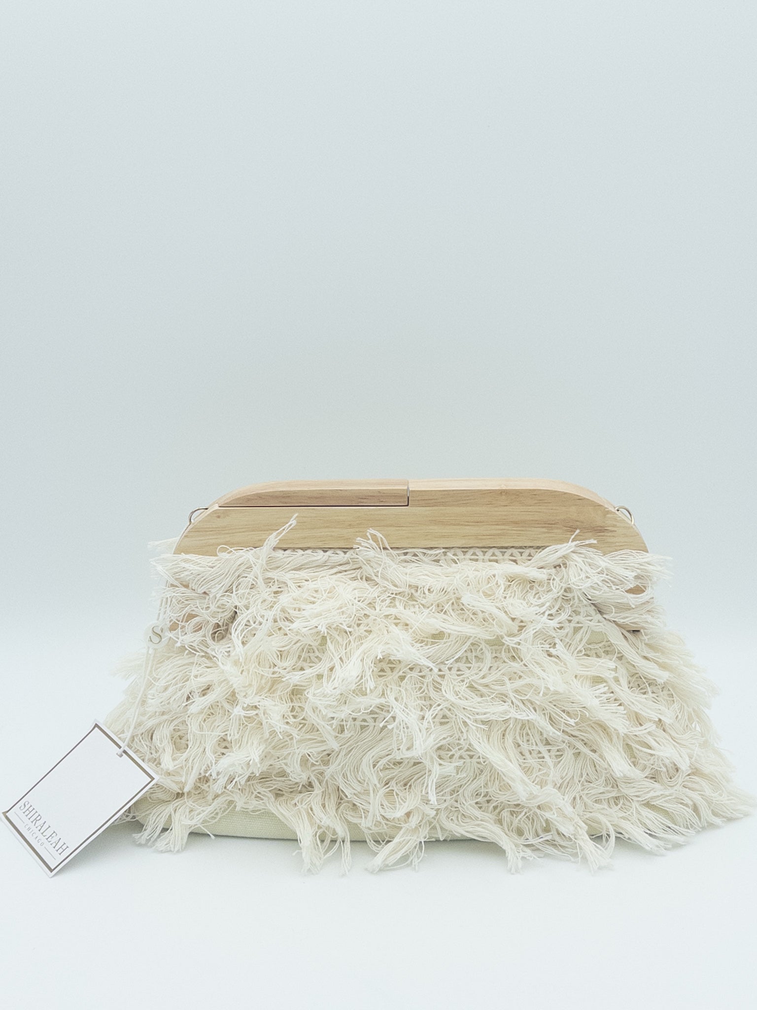 Shiraleah Ivory Woven Fabric Clutch