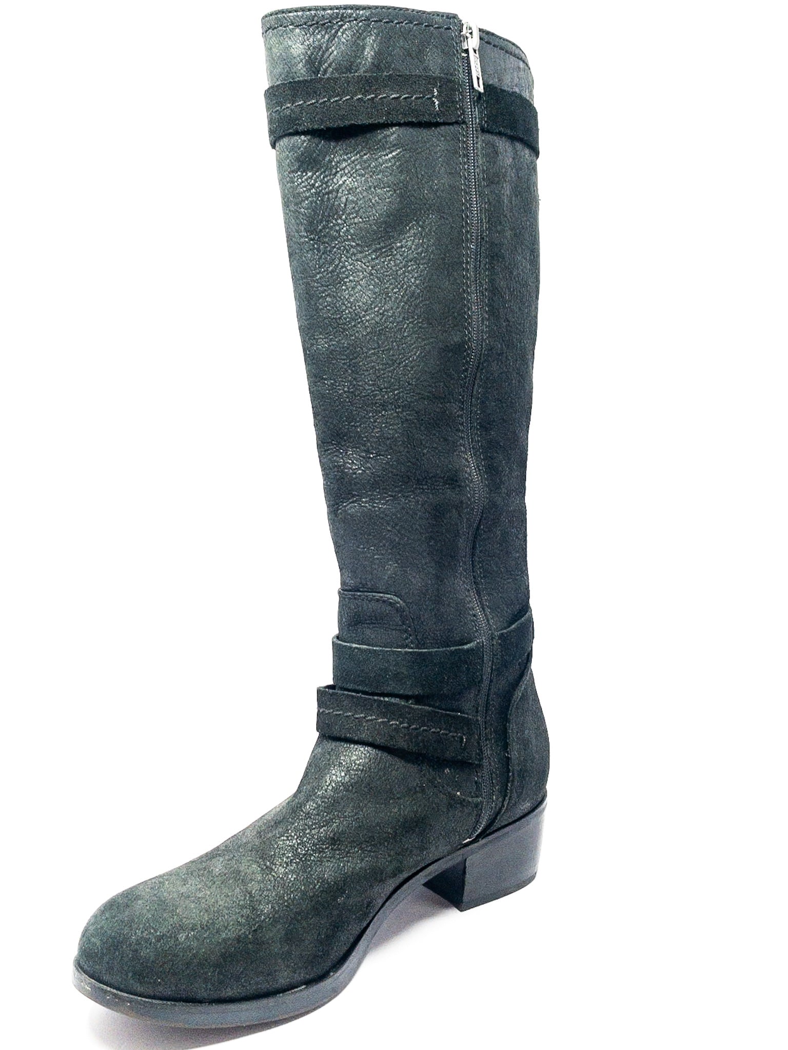 Ugg Black Buckle Leather 8.5 Boots