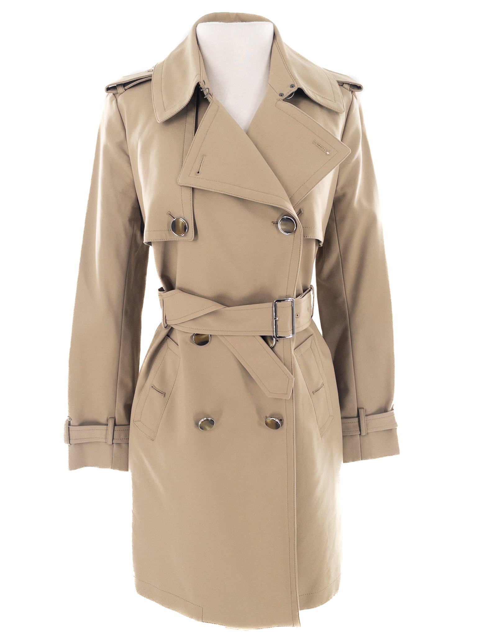 Club Monaco Khaki Cotton Blend Size M Trenchcoat