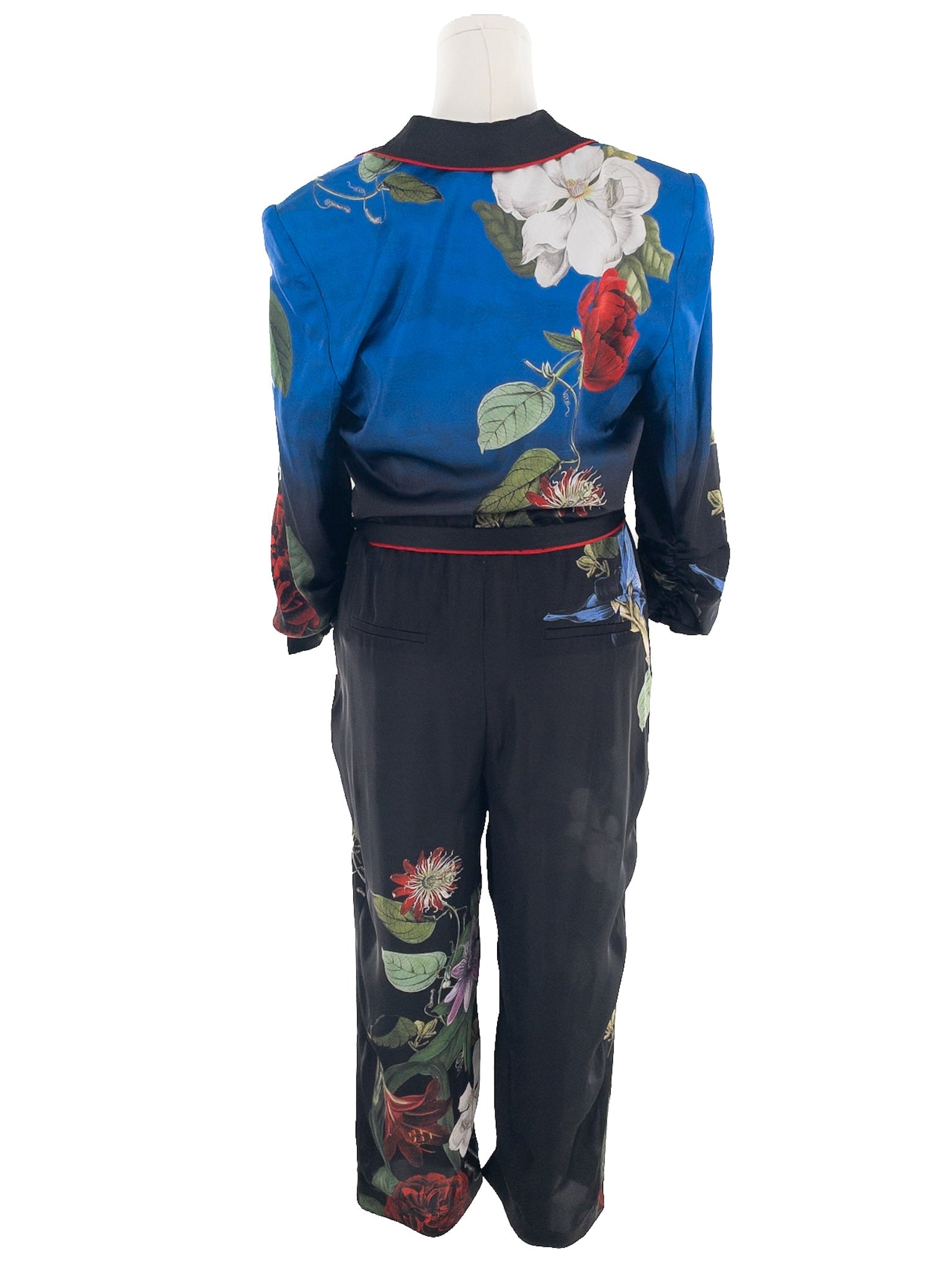 Alice +  Olivia Black Multi Floral Polyester Straight Size 10 Jumpsuits