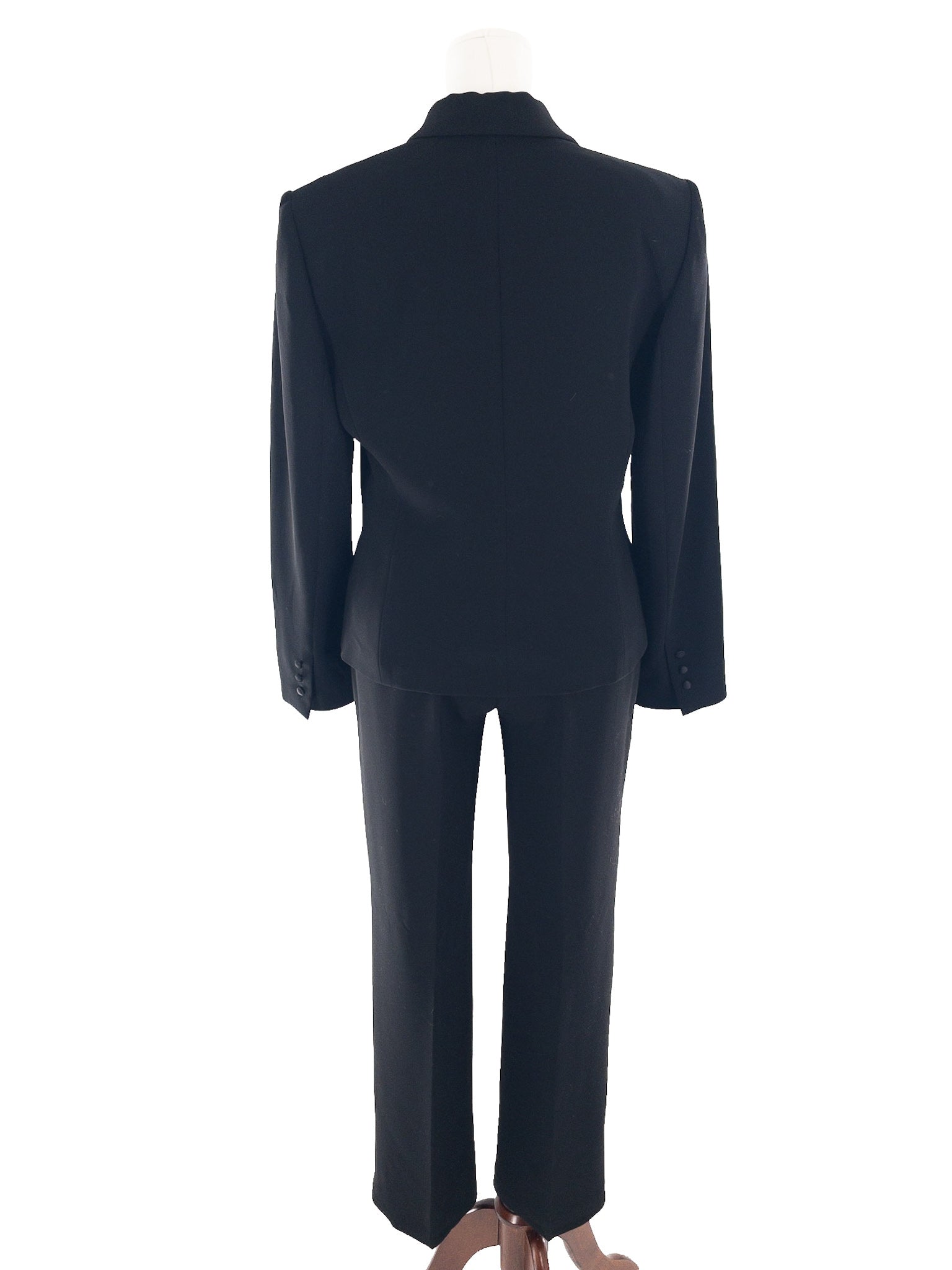 Albert Nipon Black Triacetate Trouser Size 10P Pants Suit