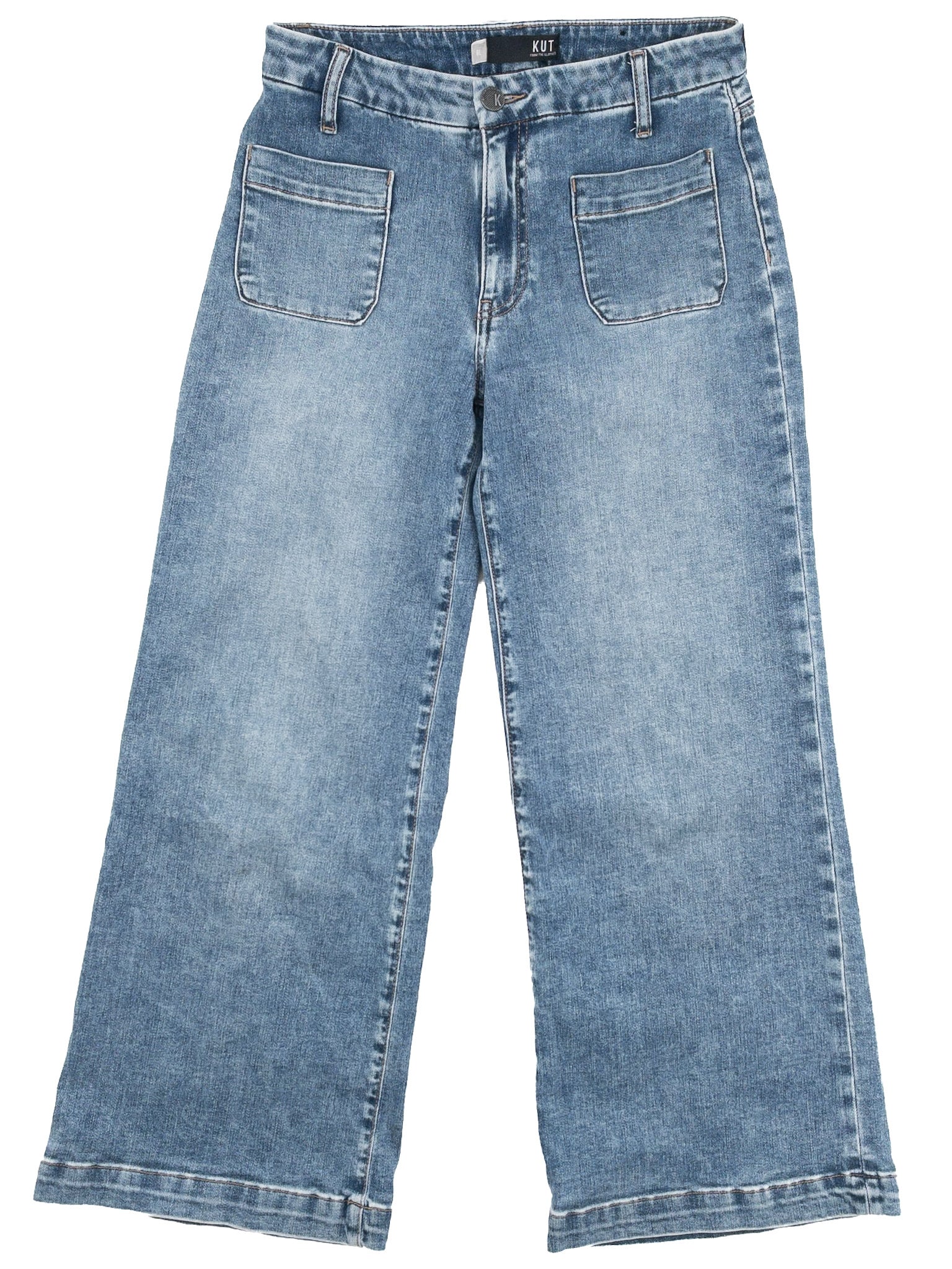 Kut Blue Washed Denim Wide Leg Size 6L Jeans