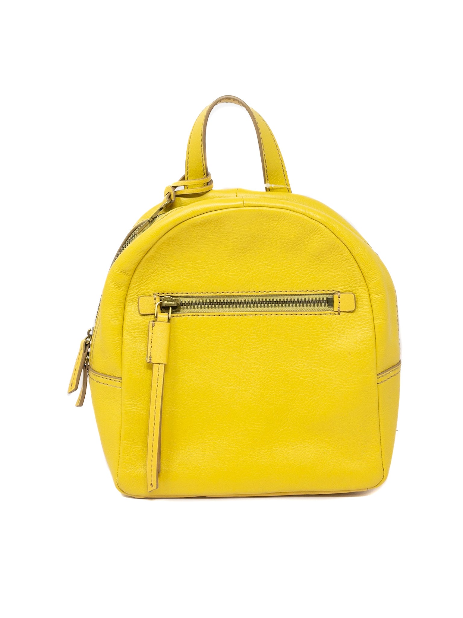 Fossil Ochre Pebble Leather Backpack