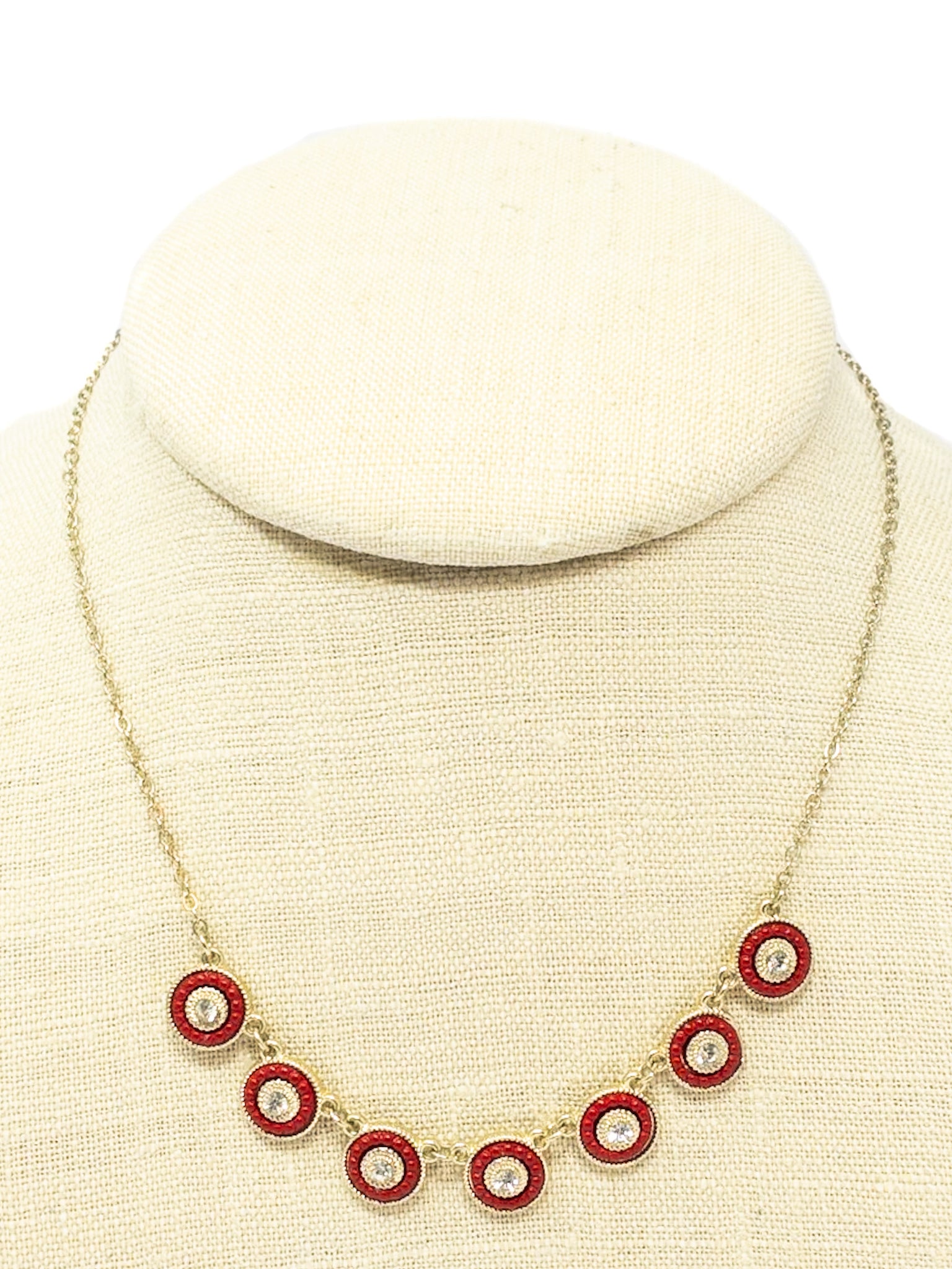Red Gold Embellished Necklaces