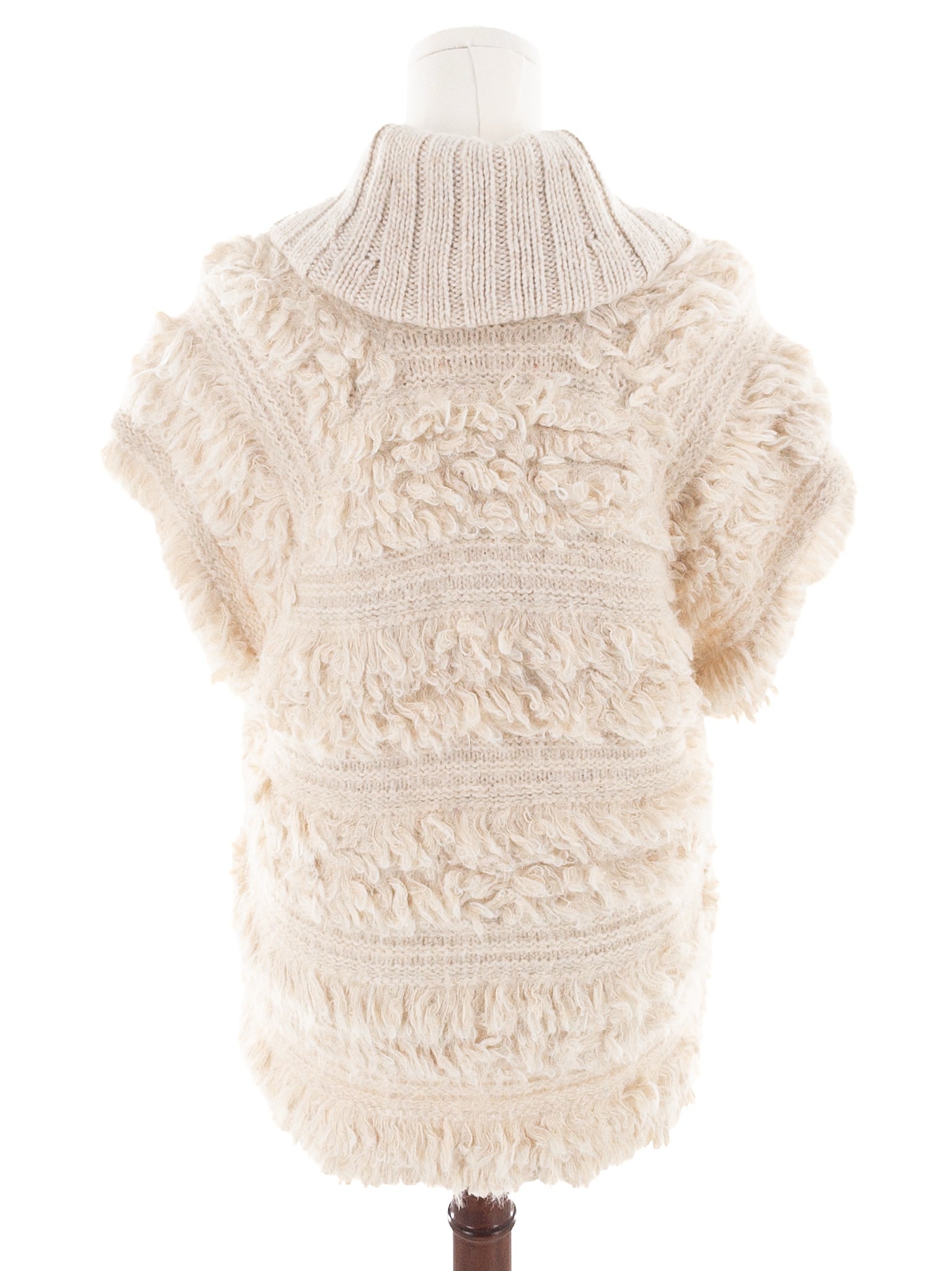 Anthropologie Cream Texture Wool Blend Size M/L Sweater Vest